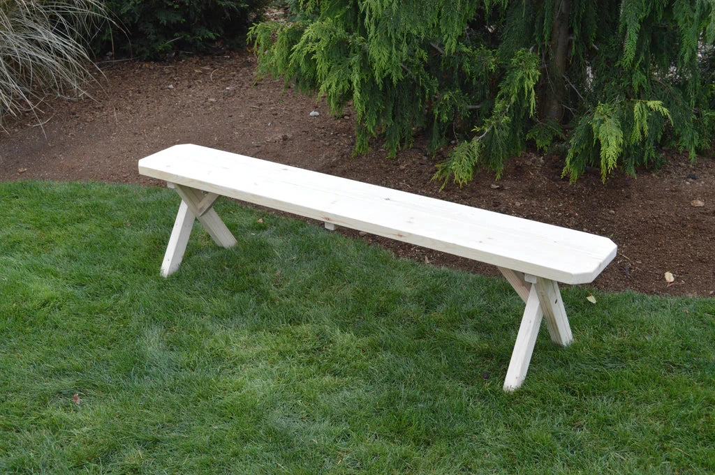 Solid Spruce Wood Cross Leg Bench - 2ft, 3ft, 4ft, 5ft, 6ft & 8ft Sizes - Rustic Farmhouse Style Bench for Entryway, Dining Room or Outdoor Patio