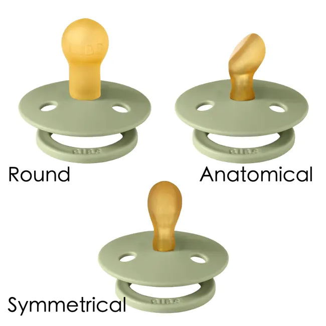 Original Color Anatomical Latex Pacifier for Babies - 2 Pack (Sand/Iron) | Soothing Newborn Teething Relief, Perfect for Daycare & Travel