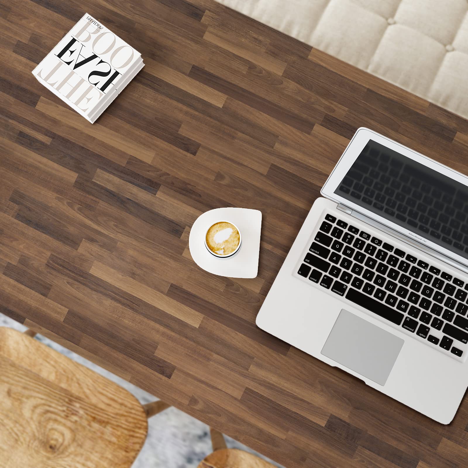 VEELIKE 15.7''x354'' Waterproof Wood Contact Paper - Peel and Stick Butcher Block Countertop Cover, Self-Adhesive Removable Vinyl Roll for Kitchen Cabinets, Tables, Walls & Shelf Liners - Easy DIY Home Decor Upgrade