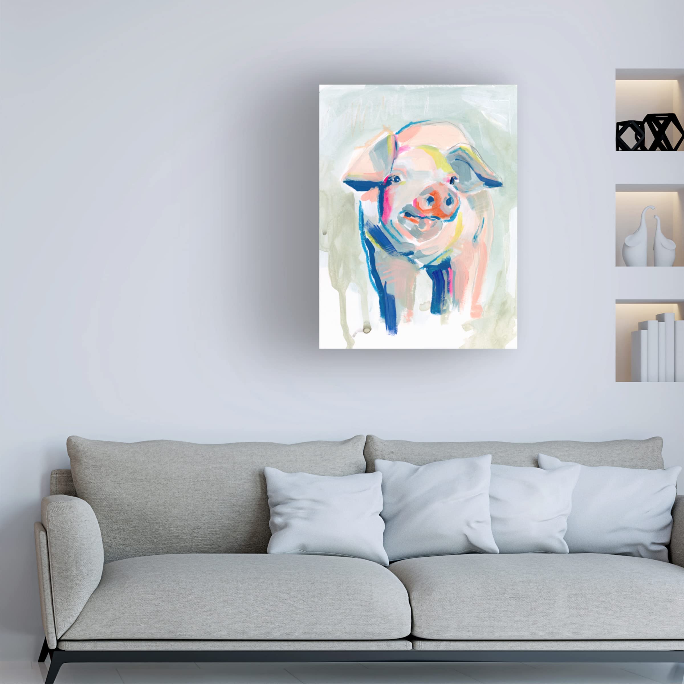Jennifer Paxton Parker 'Fluorescent Farm II' Canvas Wall Art Print - Modern Farmhouse Decor for Living Room, Bedroom & Office