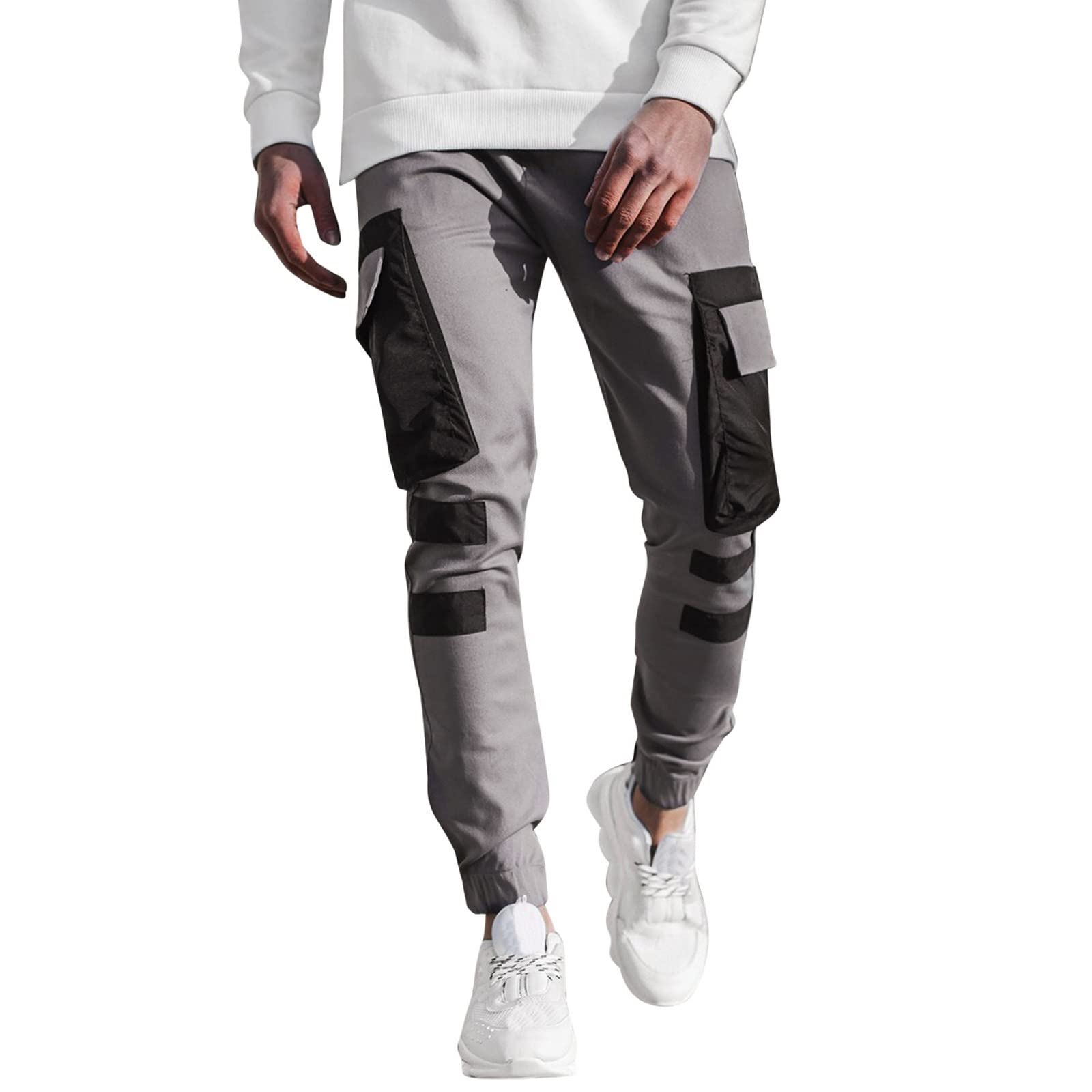 Men's Wild Cargo Pants - Drawstring Breathable Gym Workout Athletic Joggers, Slim Fit Sweatpants for Running, Training & Casual Wear