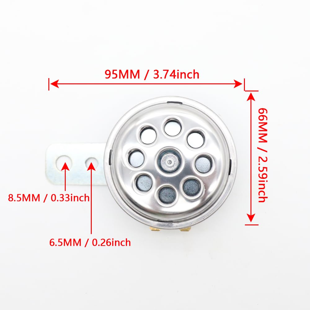LVEE DL70-007 Universal 9-Hole Motorcycle Horn - Waterproof Round Loud Speaker 12V 1.5A 105dB Electric Horn for Motorcycles, Scooters & ATVs - Perfect for Highway Riding and Urban Commuting