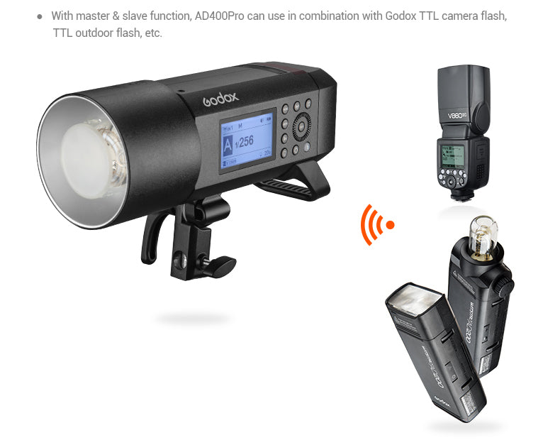 Godox AD400 Pro Witstro All-in-One Outdoor Flash | 400Ws Monolight Strobe with LED Modeling Light | Perfect for Portrait, Wedding, and Studio Photography | Durable & Portable for Outdoor Shoots