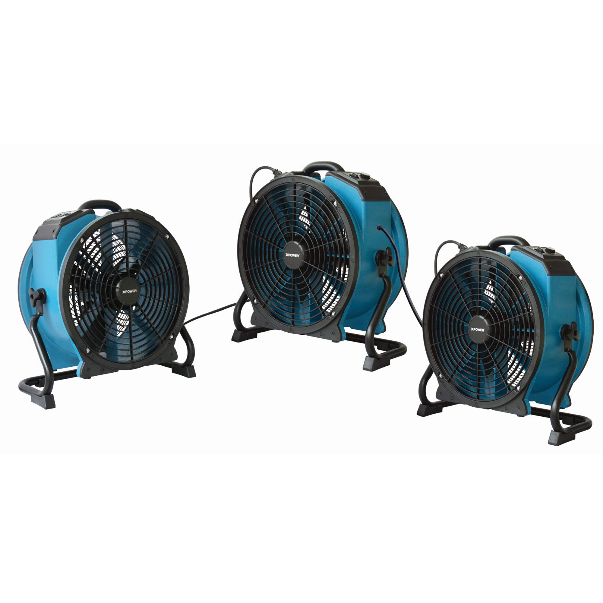 XPOWER X-47ATR 1/3 HP Commercial Grade Axial Air Mover Fan with Variable Speed Control & 3-Hour Timer - Blue (28 Pack) - Ideal for Water Damage Restoration, Construction Drying, and Industrial Ventilation