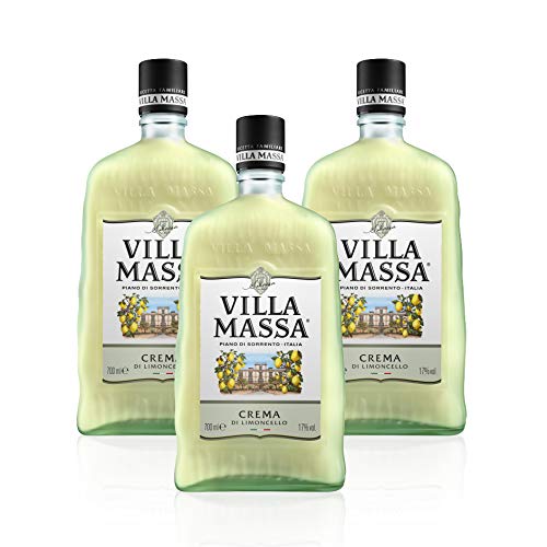 Villa Massa Limoncello Cream Liqueur - 3 Bottle Gift Box Set | Perfect for Cocktails, Desserts & Italian-Themed Parties