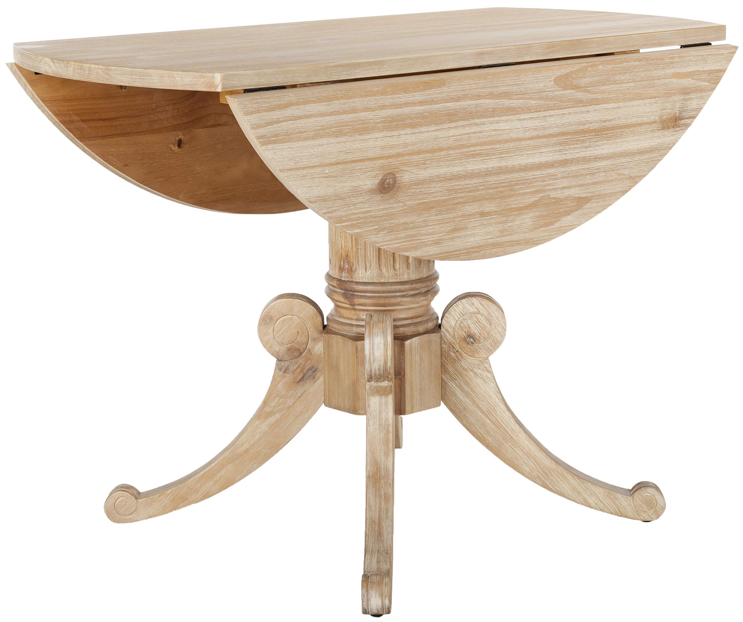 Safavieh Forest Traditional Rustic Drop Leaf Dining Table - Solid Wood Farmhouse Kitchen Table for Small Spaces & Cozy Dining Rooms
