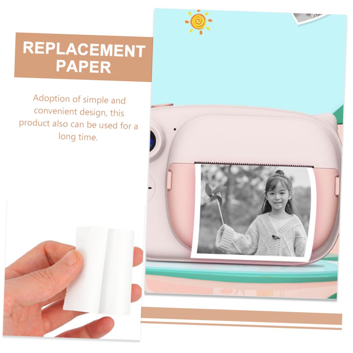 HEMOTON Thermal Paper Rolls for Kids Instant Camera - 6 Pack White Refill Paper, Compatible with Thermal Printers | Perfect for Birthday Gifts, Party Favors & Creative Photography