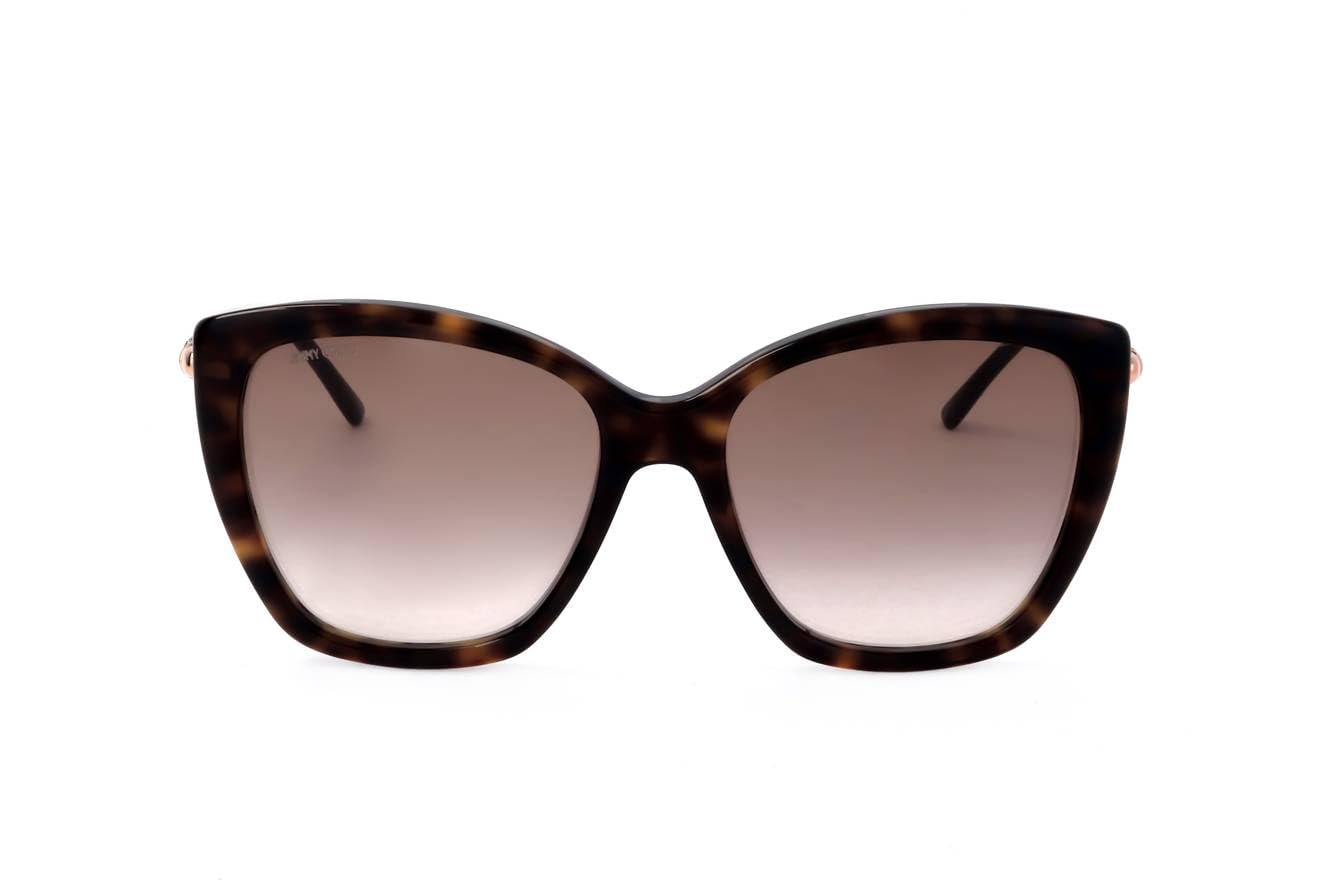 Jimmy Choo ROSE/S Dark Havana Brown Sunglasses for Women - 55mm Lens, 18mm Bridge, 140mm Temple - Perfect for Beach, Driving & Fashion Accessories