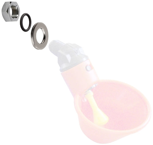 Stainless Steel Nut, O-Ring & Washer Kit for Poultry Nipples & Cups - Durable Replacement Parts for Chicken Waterers & Feeders - Perfect for Poultry Farms, Coops & Backyard Chicken Keeping