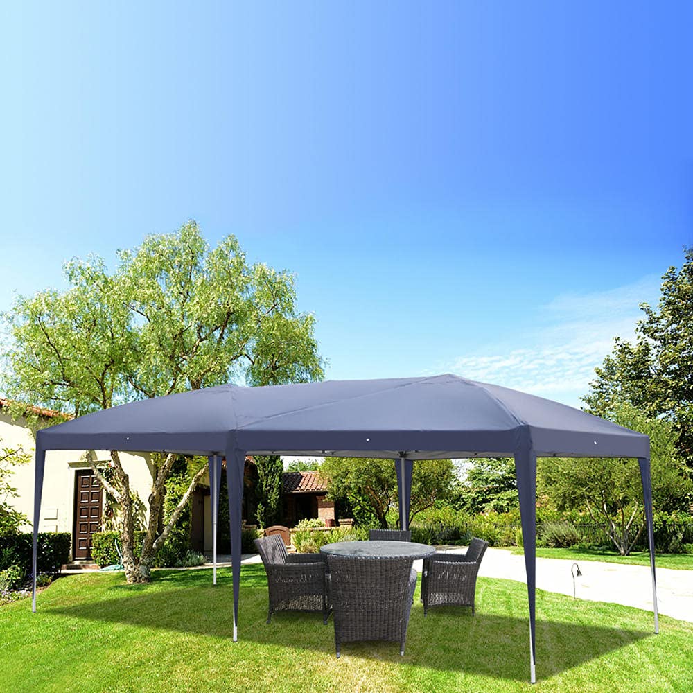 10x20 Pop Up Canopy Tent - Instant Portable Sun Shelter for Beach, Camping, Patio & Outdoor Events | Water-Resistant Commercial Gazebo for Parties, Weddings & Storage (No Sidewalls) - Perfect for Backyard BBQs, Farmers Markets & Sports Events