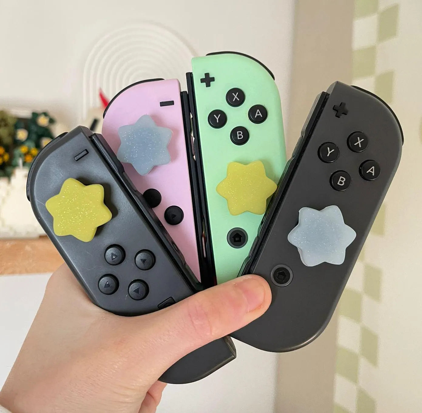 Star Fragment Thumb Grips for Nintendo Switch Joy-Con - Ergonomic Non-Slip Comfort Grip for Gaming - Perfect for Switch, Switch Lite & OLED Models - Enhance Gameplay for Kids & Adults