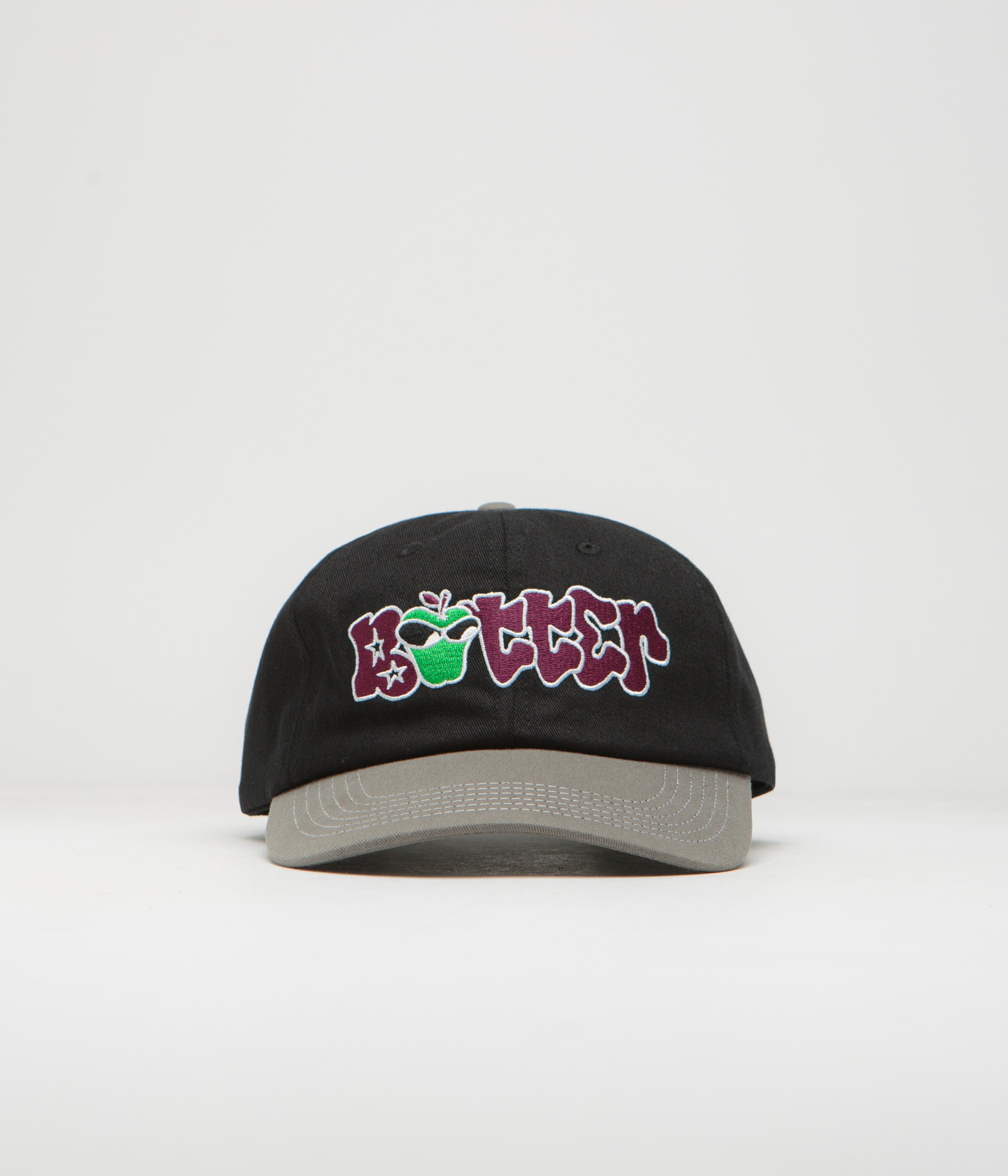 Butter Goods Big Apple Cap - Black & Grey Adjustable Snapback Hat for Men & Women - Perfect for Streetwear, Casual Outfits, and Outdoor Activities