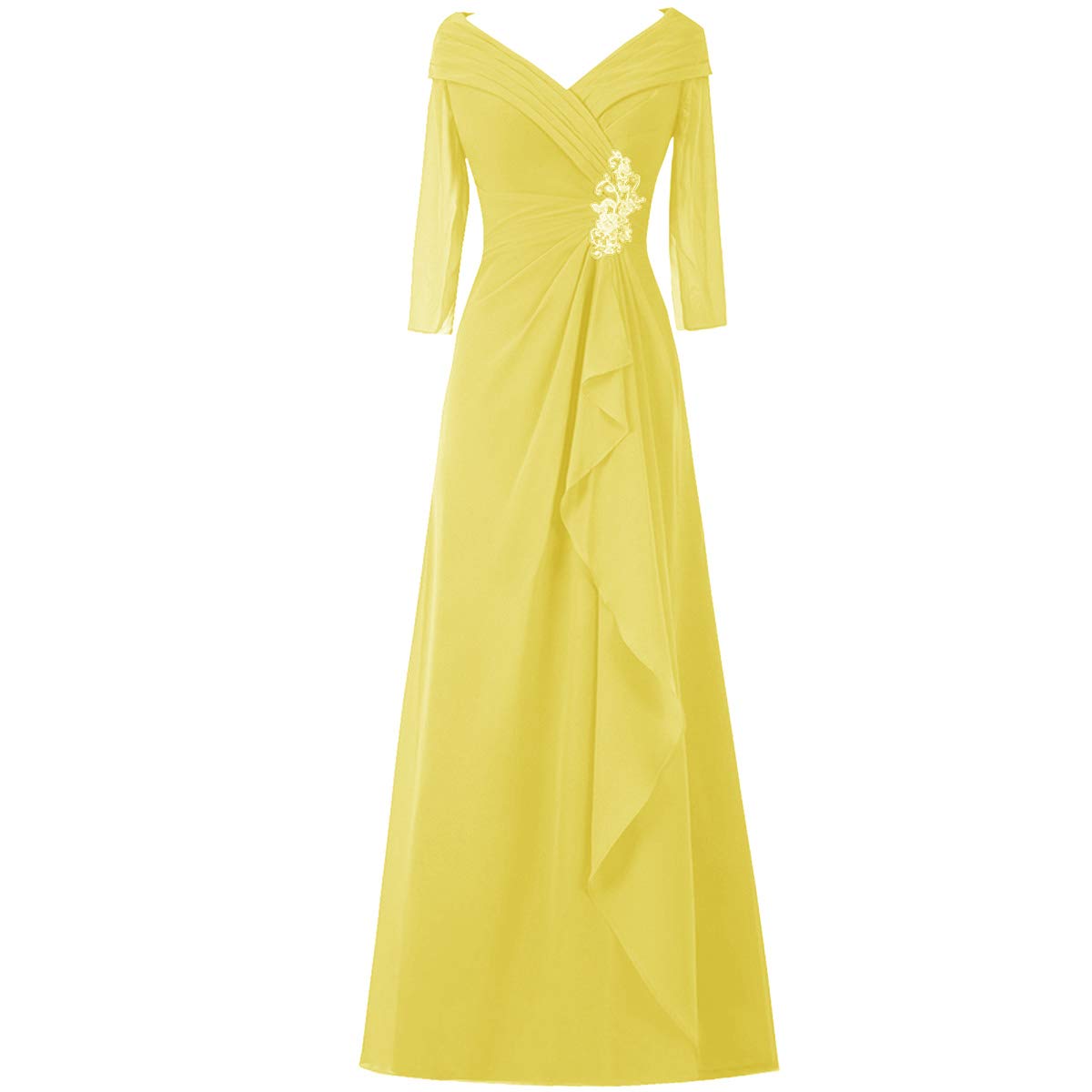 Elegant Mother of The Bride Dresses with Sleeves | Chiffon & Lace Formal Evening Gowns for Wedding Guest | Perfect for Church Ceremonies, Receptions & Special Occasions
