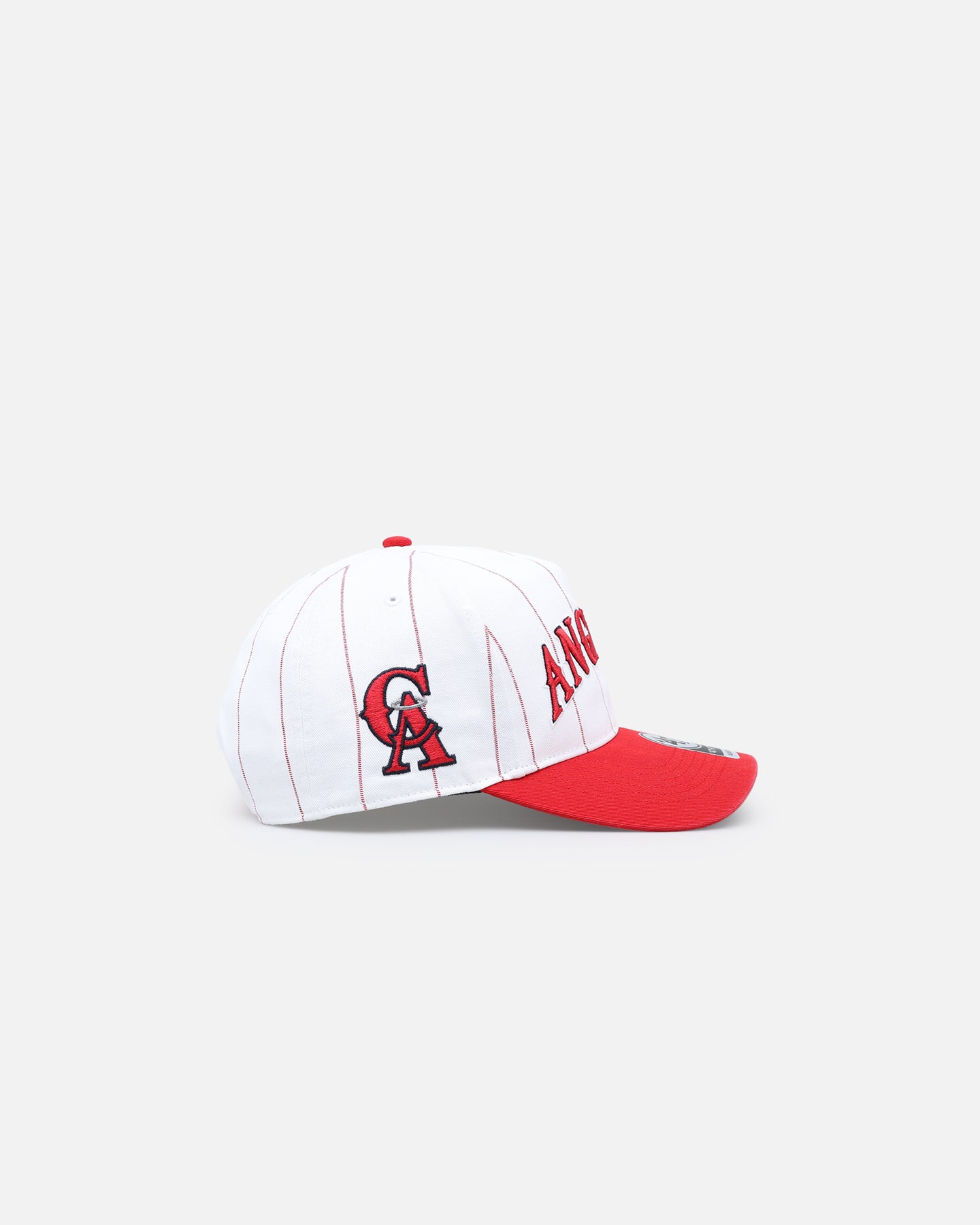 47 Brand Los Angeles Angels 'Double Header Pinstripe' Snapback Hat - Adjustable '47 Hitch Back Closure, White Baseball Cap for Men & Women - Perfect for Baseball Games, Casual Wear & Sports Fan Gifts