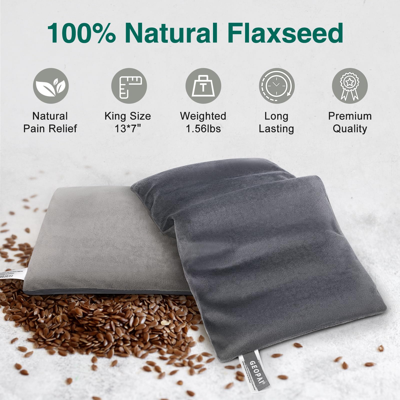 Microwavable Heating Pads 13x7 Inch - Moist Heat Therapy for Back Pain, Neck & Shoulder Relief - Reusable Rice & Bean Bag Hot Pack with Washable Cover - Perfect for Muscle Aches, Joint Pain & Cramps - Ideal for Home, Office & Travel Use