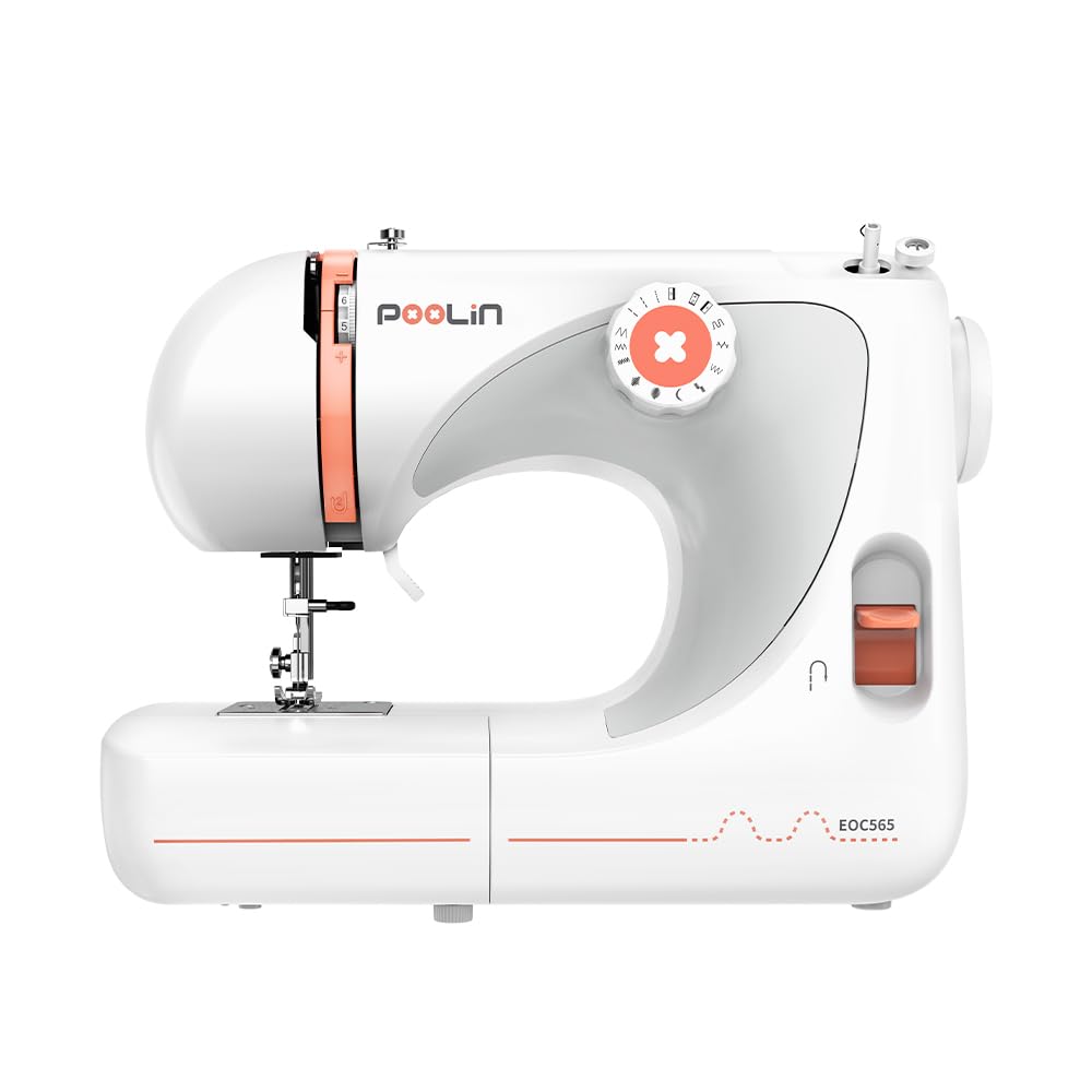 Kids Sewing Machine with 27 Stitch Patterns - Includes Video Tutorials, Quick Guide & Accessories | Perfect for Beginners, DIY Crafts & Sewing Projects (Model EOC565)
