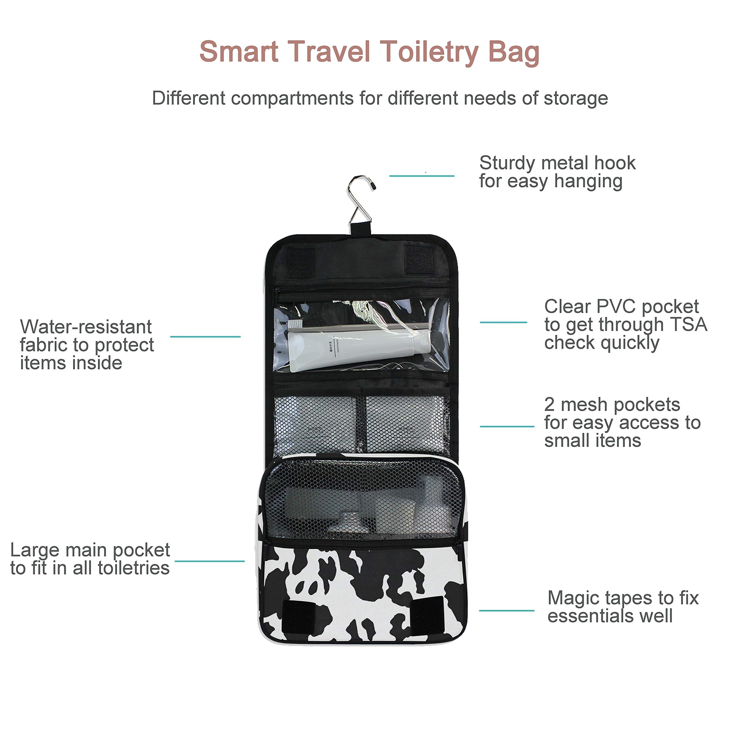 Hanging Travel Toiletry Bag Kit - Waterproof Cosmetic Organizer for Men & Women - Perfect for Camping, Gym, Business Trips & Air Travel