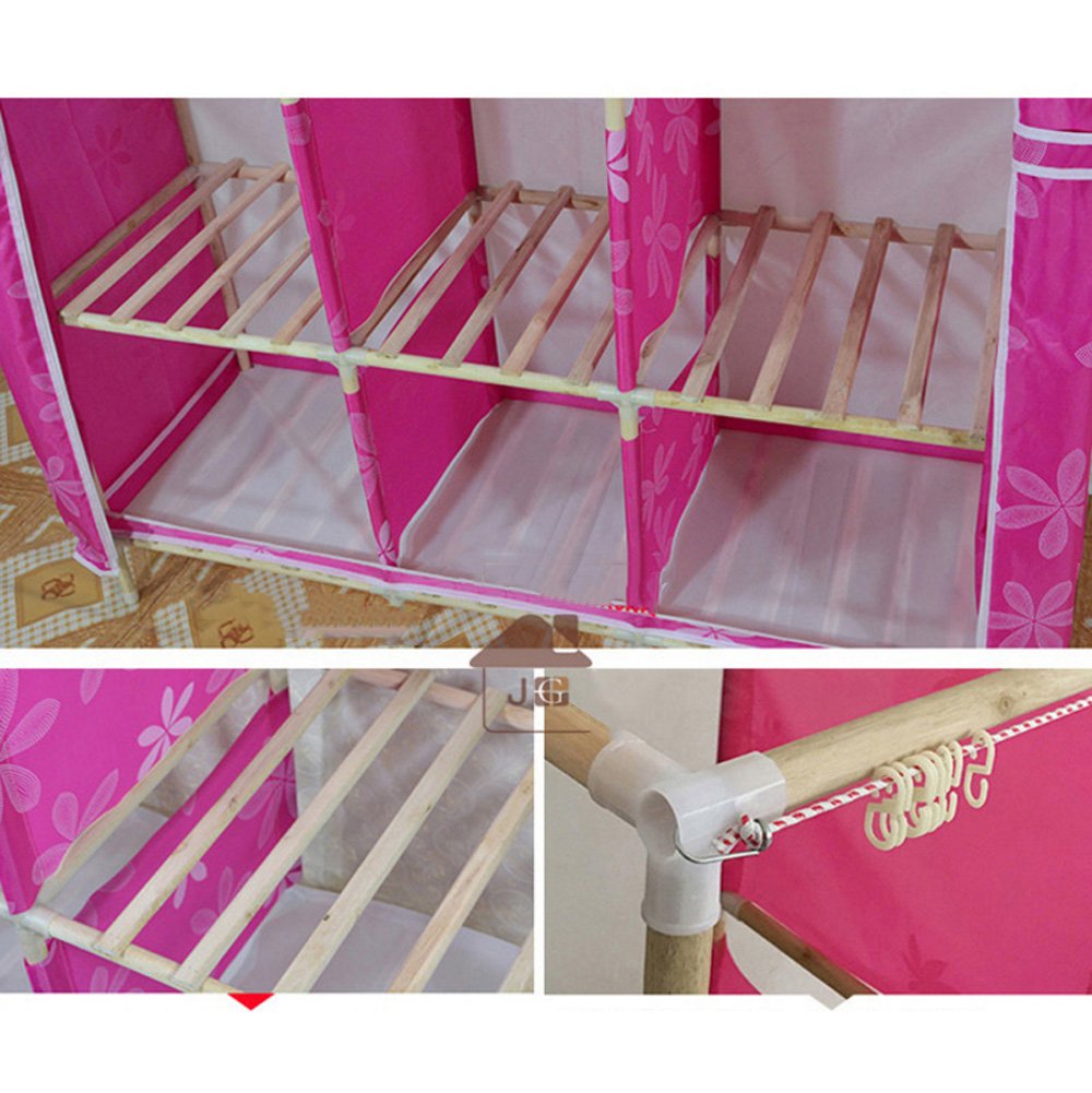 Portable Non-Woven Fabric Wardrobe Closet - Foldable Storage Organizer with Detachable Design (66.34