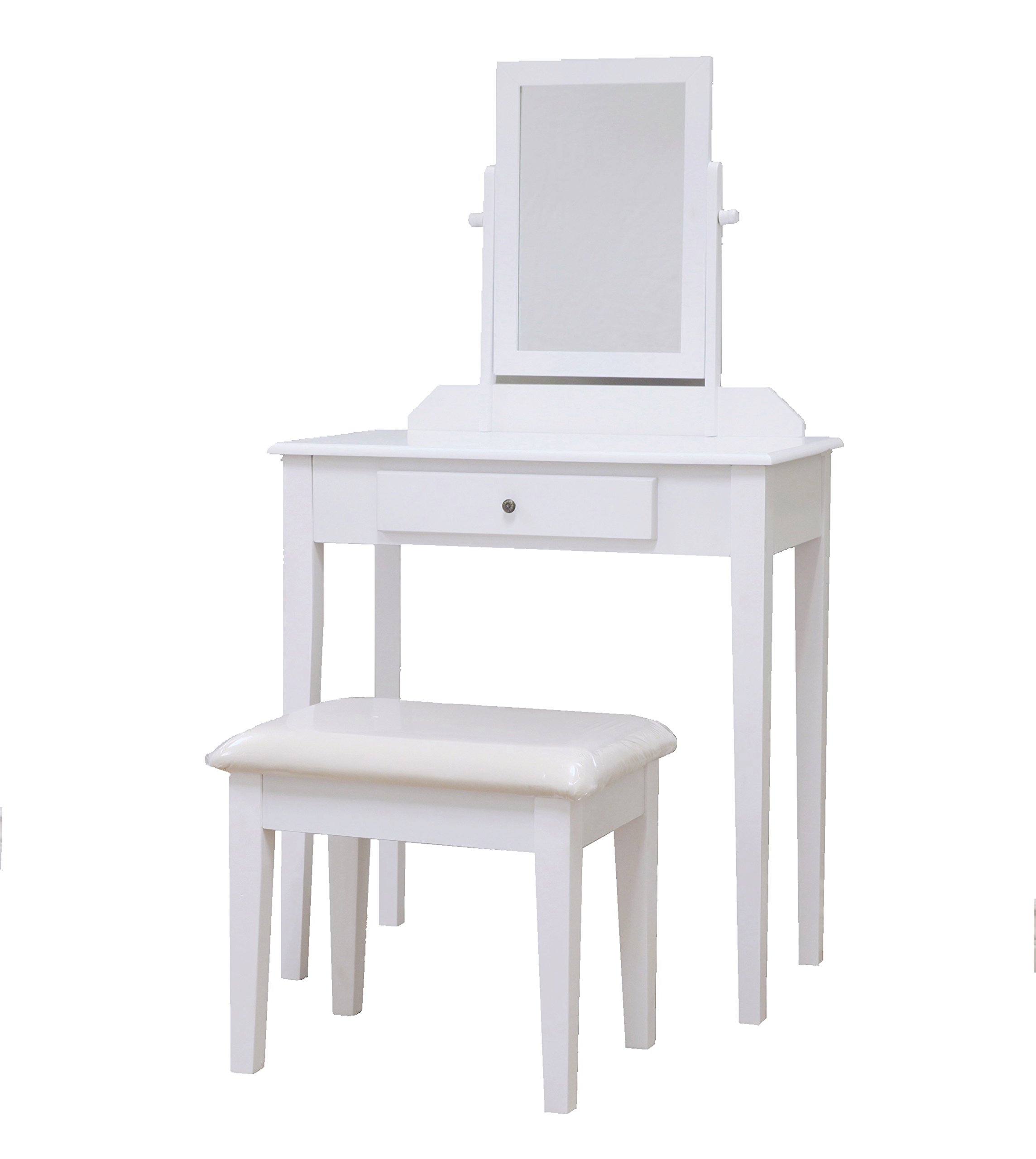 Frenchi Home Furnishing Vanity Set with Mirror - White Makeup Dressing Table for Bedroom & Bathroom Organization