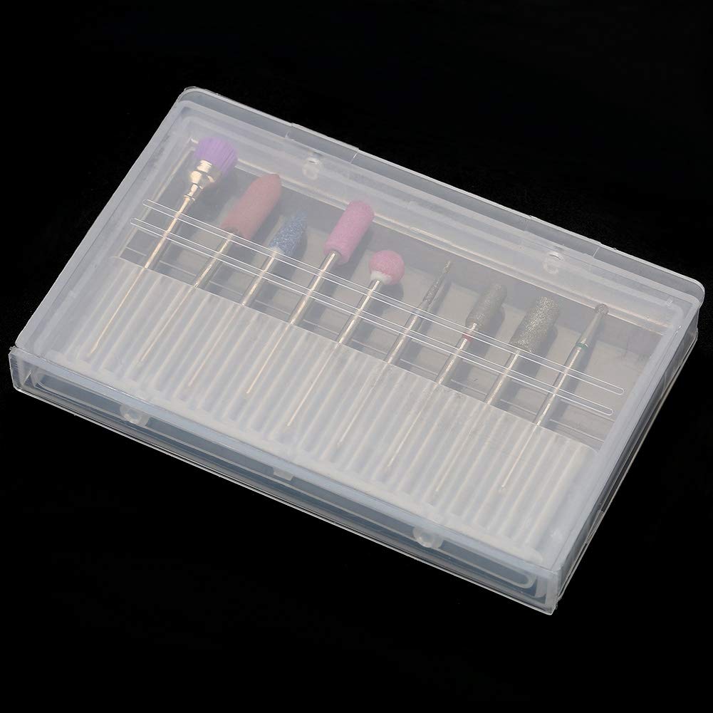 Professional 9Pcs Electric Nail Drill Bits Set - Manicure & Pedicure Kit with Grinding Heads for Nail Polishing & Filing - Perfect for Home Salon, Nail Art, and Professional Nail Care