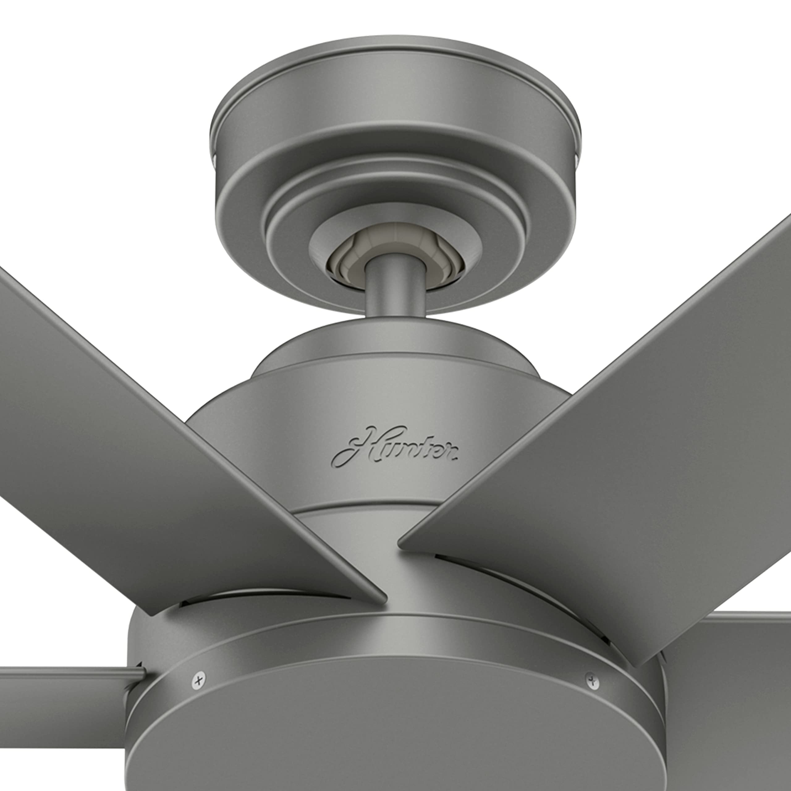Hunter Fan 44 Inch Matte Silver Outdoor Ceiling Fan with 6 Blades - Weather Resistant, Energy Efficient - Perfect for Patio, Deck, Porch & Covered Outdoor Spaces (Renewed)