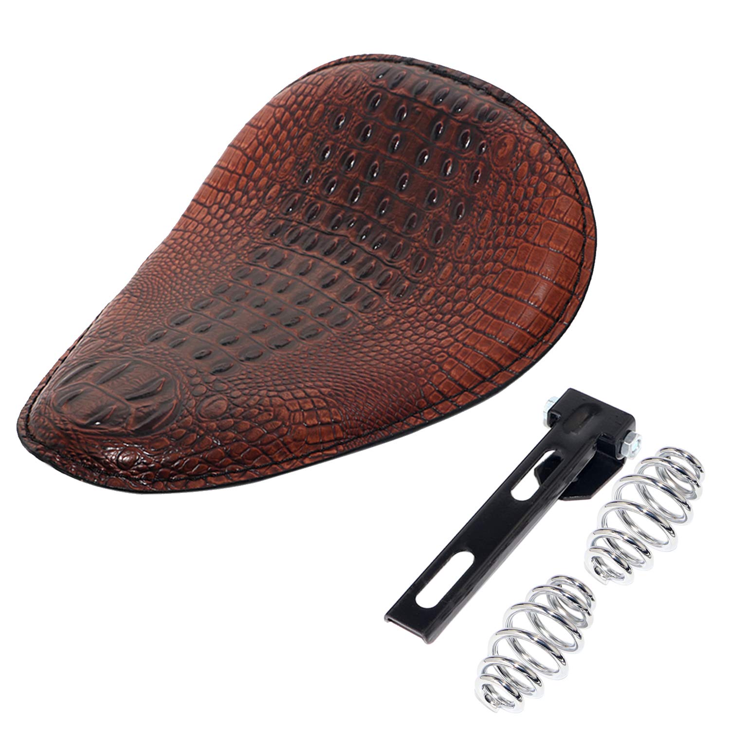 Premium Brown Alligator Leather Solo Driver Seat Cushion with 3
