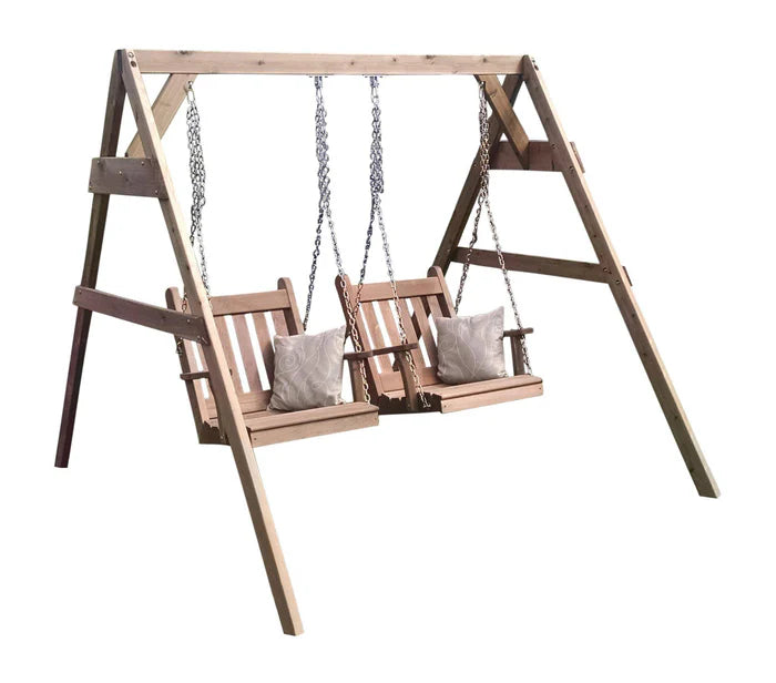 5’2x4 A-Frame Swing Stand for Two Chair Swings - Heavy Duty Outdoor Swing Set for Backyard, Garden, or Patio - Perfect for Relaxing and Family Fun