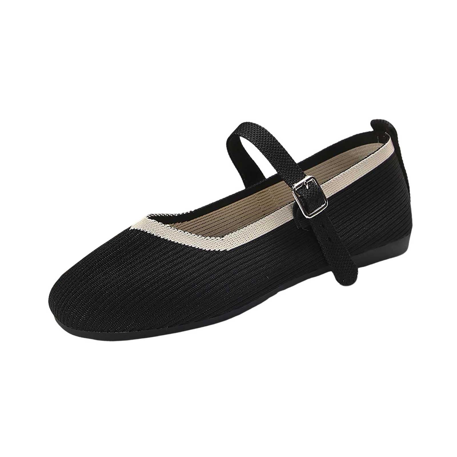 Women's Comfortable Crochet Flat Shoes with Strap - Breathable Round Toe Casual & Dress Flats for Work, Travel & Everyday Wear
