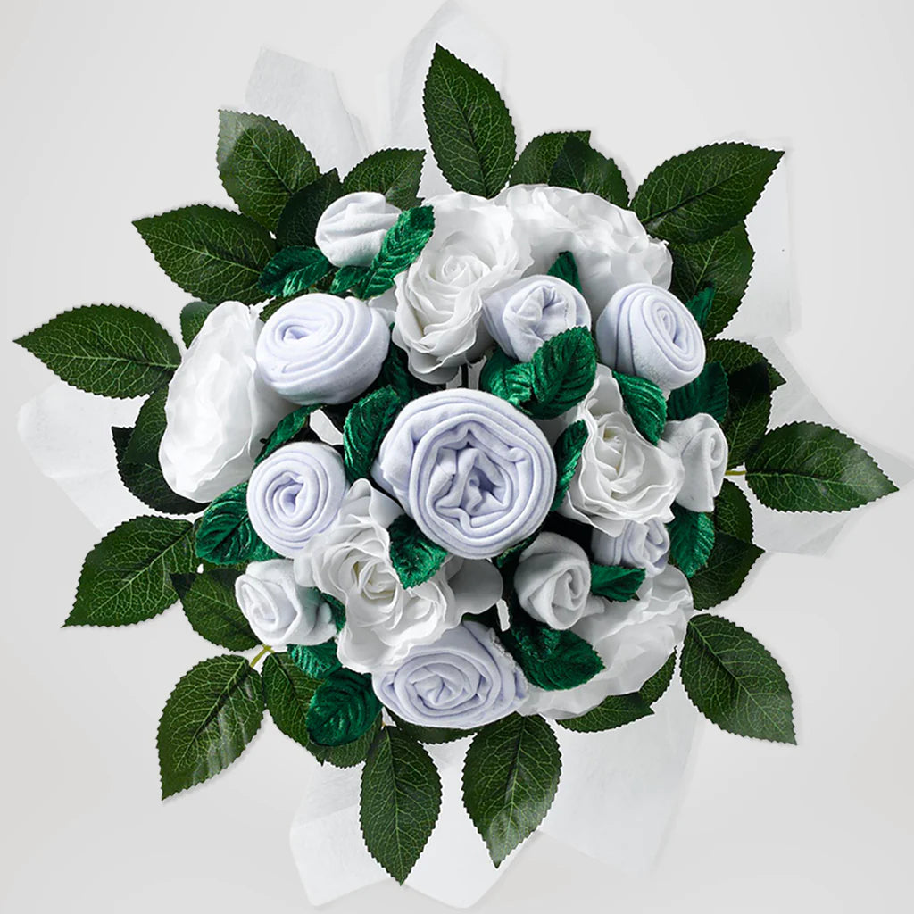 Luxury Rose Baby Clothes Bouquet - Premium Newborn Gift Set for Baby Showers, Christening & Photography - SKU: LBG1047