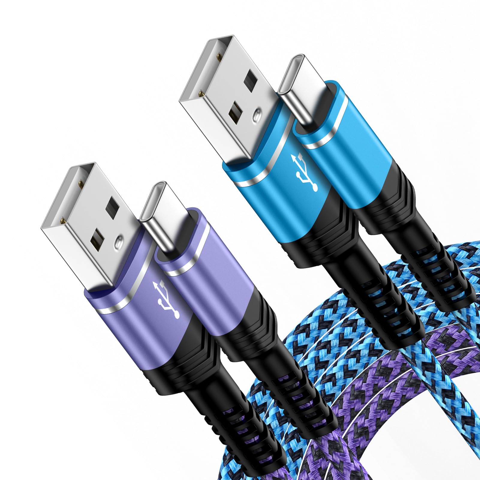 Samsung A15 5G Fast Charging Cable 6FT 2-Pack, 3.1A USB-A to USB-C Charger Cord for Samsung Galaxy A16/A35/A55/S24 Ultra/S23 FE/A25/A14/A54/A13/S22/S21 & iPhone 15 Pro Max/Plus - Perfect for Home, Office, and Travel Charging