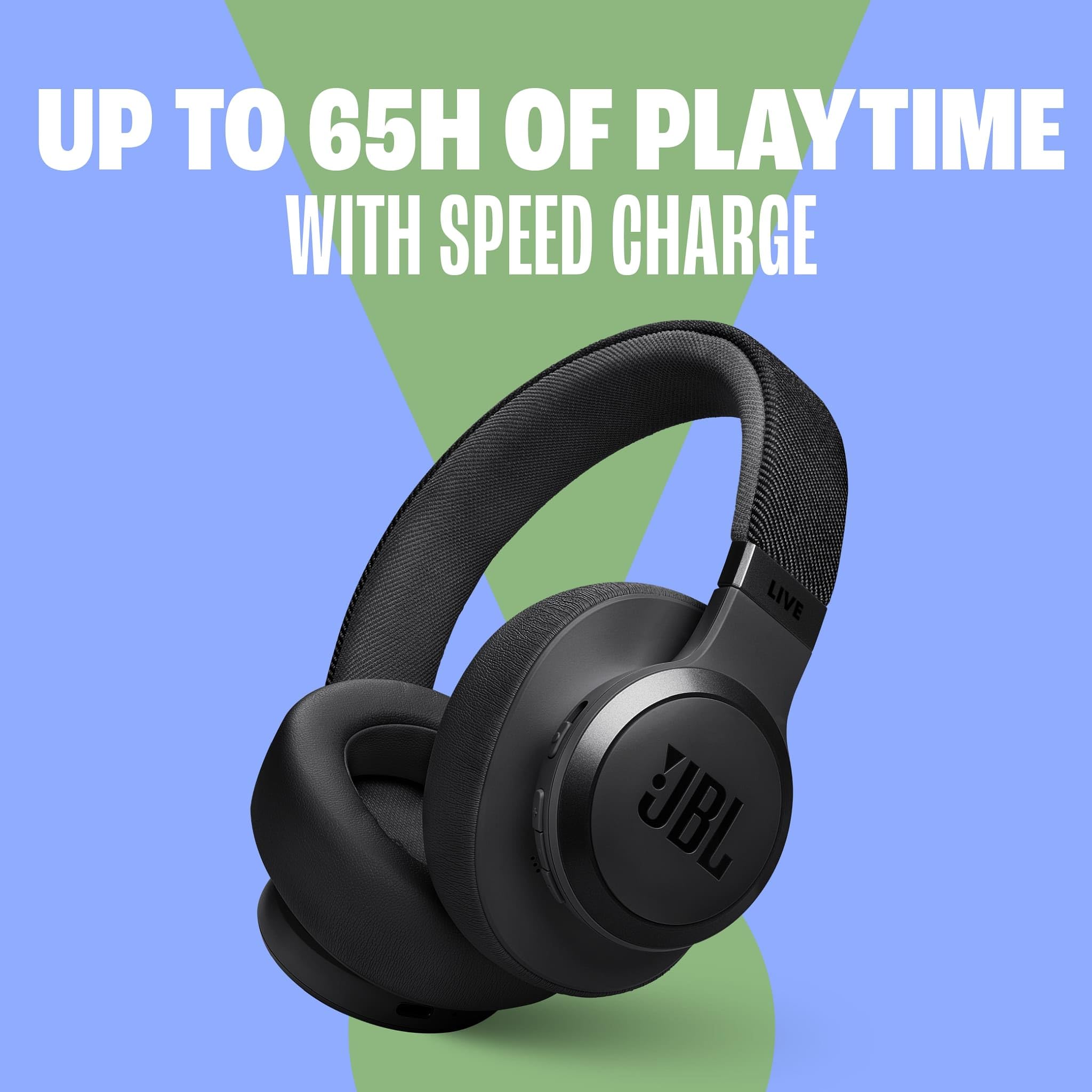 JBL Live 770 NC Wireless Over-Ear Headphones with Active Noise Cancelling, 65-Hour Battery Life, Bluetooth 5.0, Built-in Mic - Sandstone | Perfect for Travel, Work & Home Entertainment