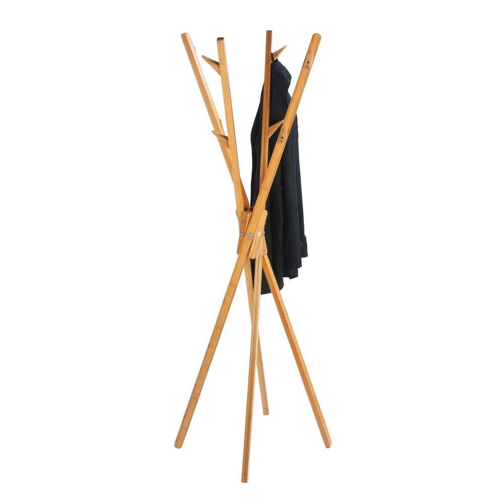 Mikado Bamboo Coat & Hat Rack - Stylish Wall Mounted Entryway Organizer for Jackets, Hats & Accessories | Perfect for Hallway, Mudroom & Bedroom Storage