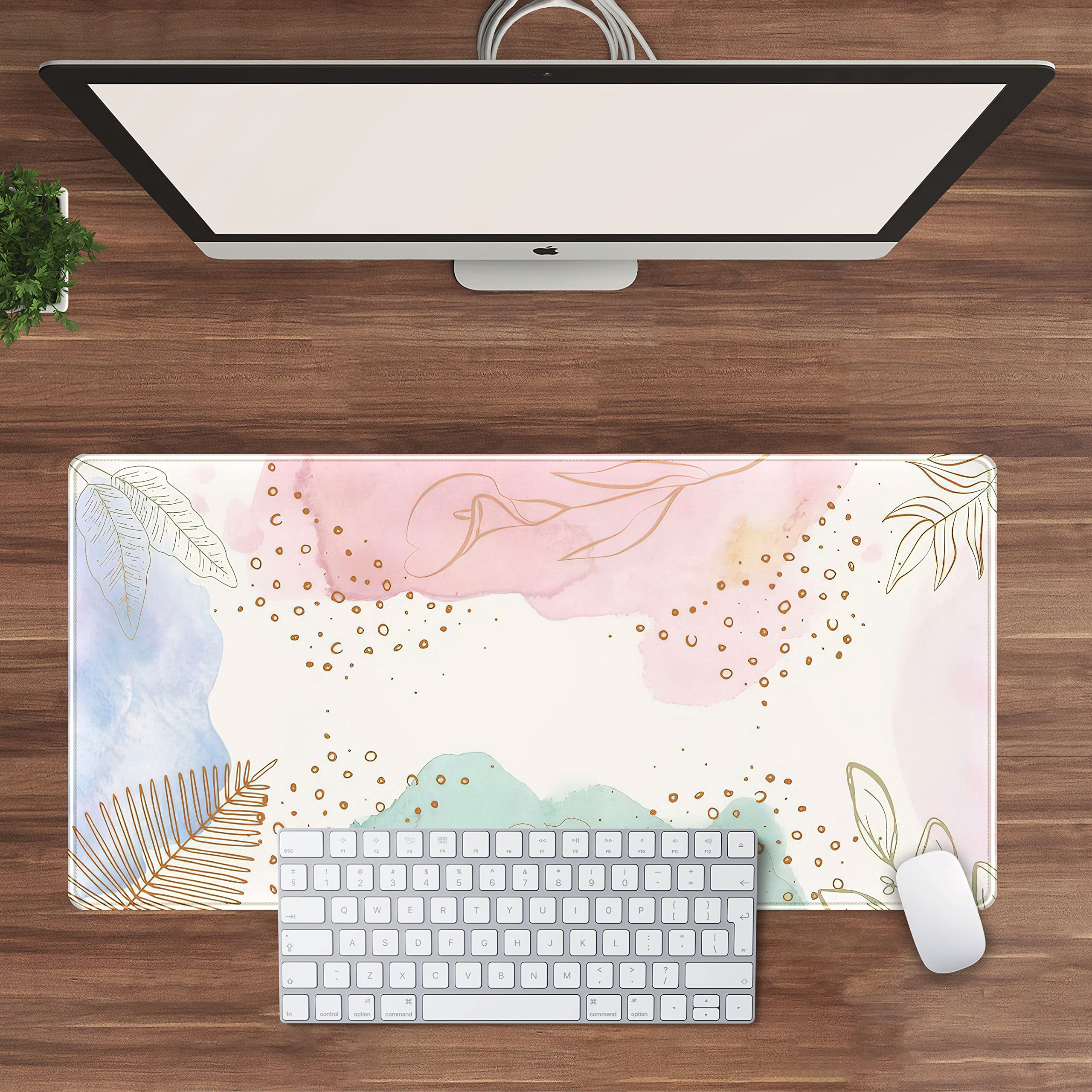 Boho Pastel Abstract XXL Mouse Pad (31.5x15.75 in) - Large Extended Desk Mat for Keyboard & Wireless Mouse, Cute Gaming Mice Pad for Office & Home - Perfect for Workstations, Gaming Setups & Home Decor