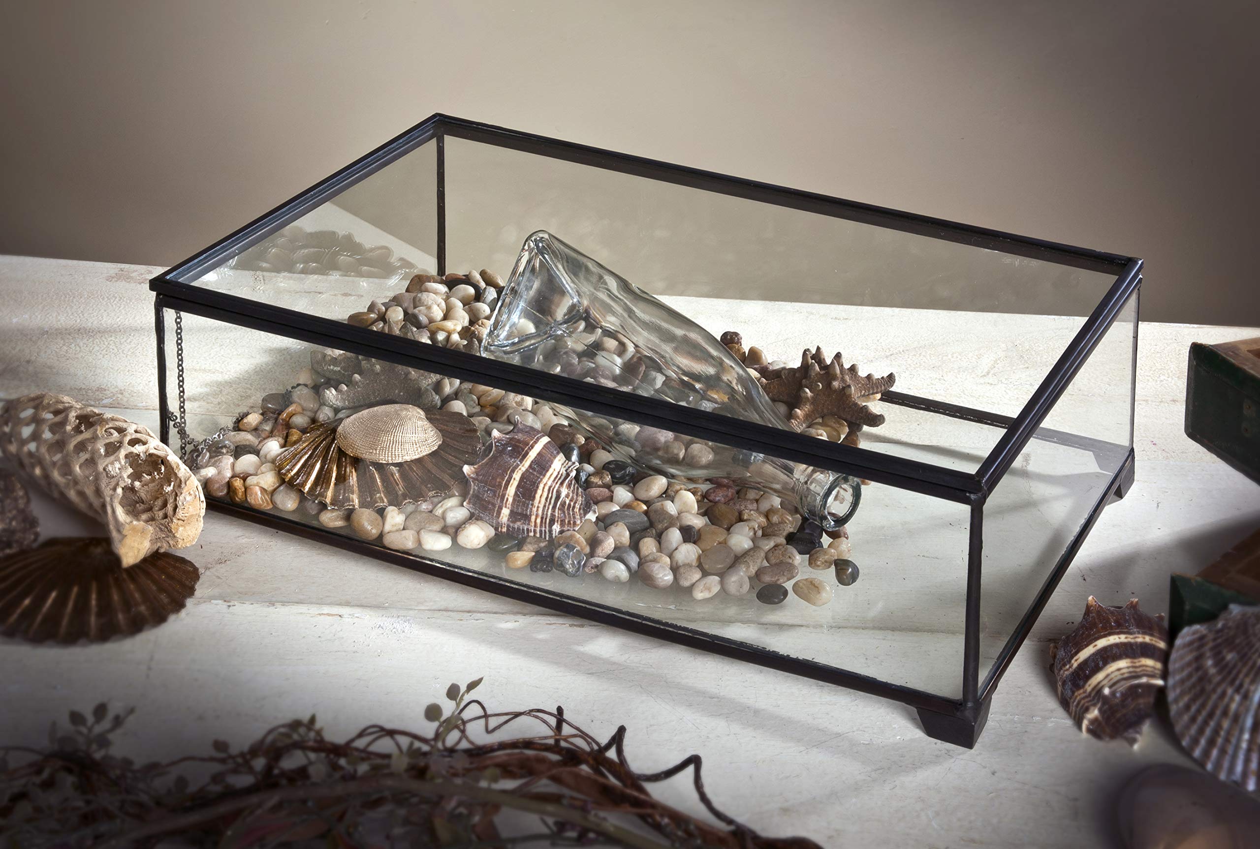 J Devlin - Large Clear Glass Display Box for Holiday Home Decor, Wedding Keepsake Card Holder, Jewelry Organizer - Perfect for Christmas, Bridal Showers & Gift Packaging (Box 748)