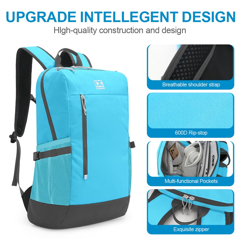 INOXTO 20L Lightweight Hiking Backpack - Waterproof Daypack for Men & Women - Perfect for Running, Camping, Cycling, Hiking, Travel & Outdoor Adventures (Blue) - Ideal for Day Trips, Commuting & Sports Activities