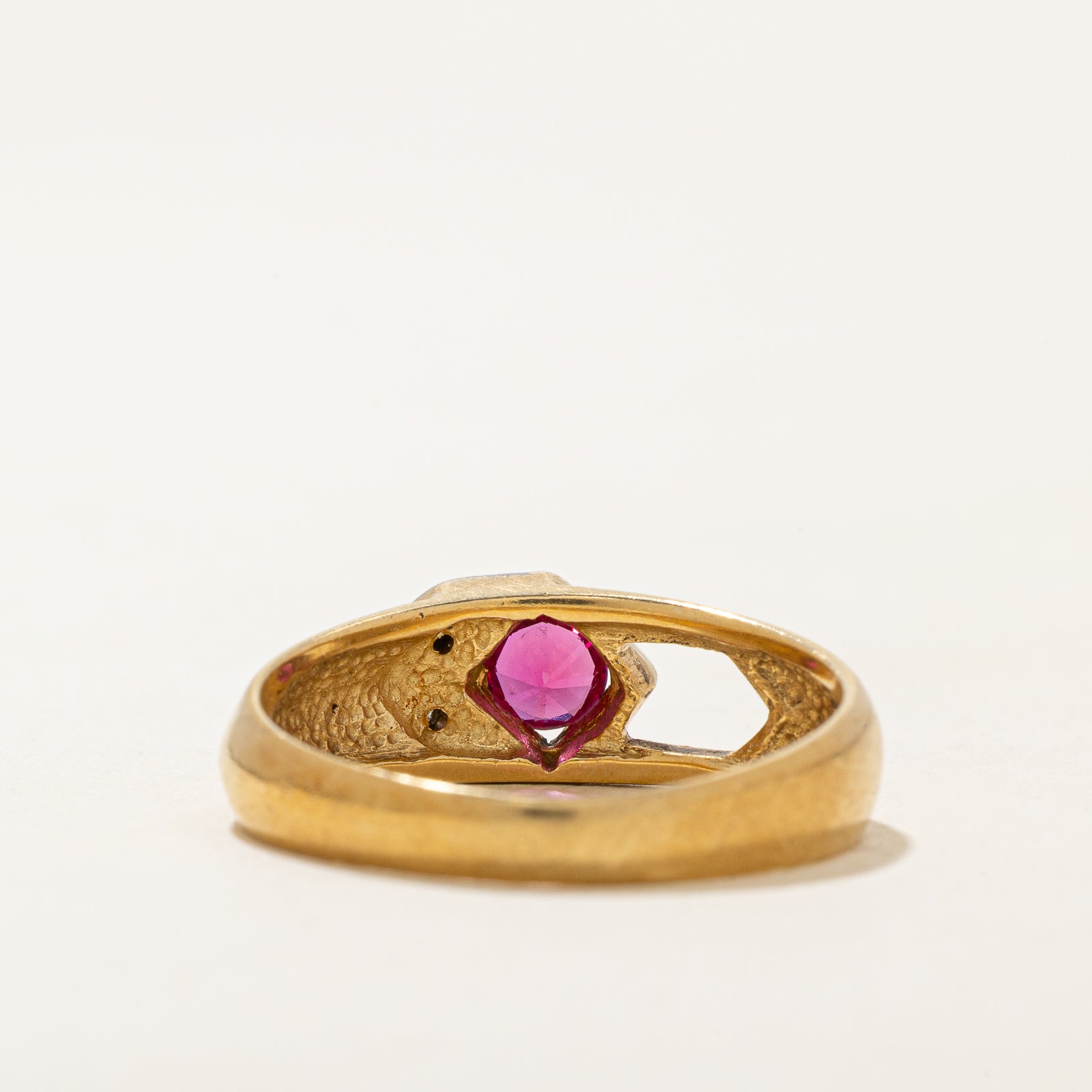 Exquisite 0.35ct Synthetic Ruby & 0.01ctw Diamond Ring - Size 9.5 | Elegant Engagement, Anniversary & Gift Jewelry for Women