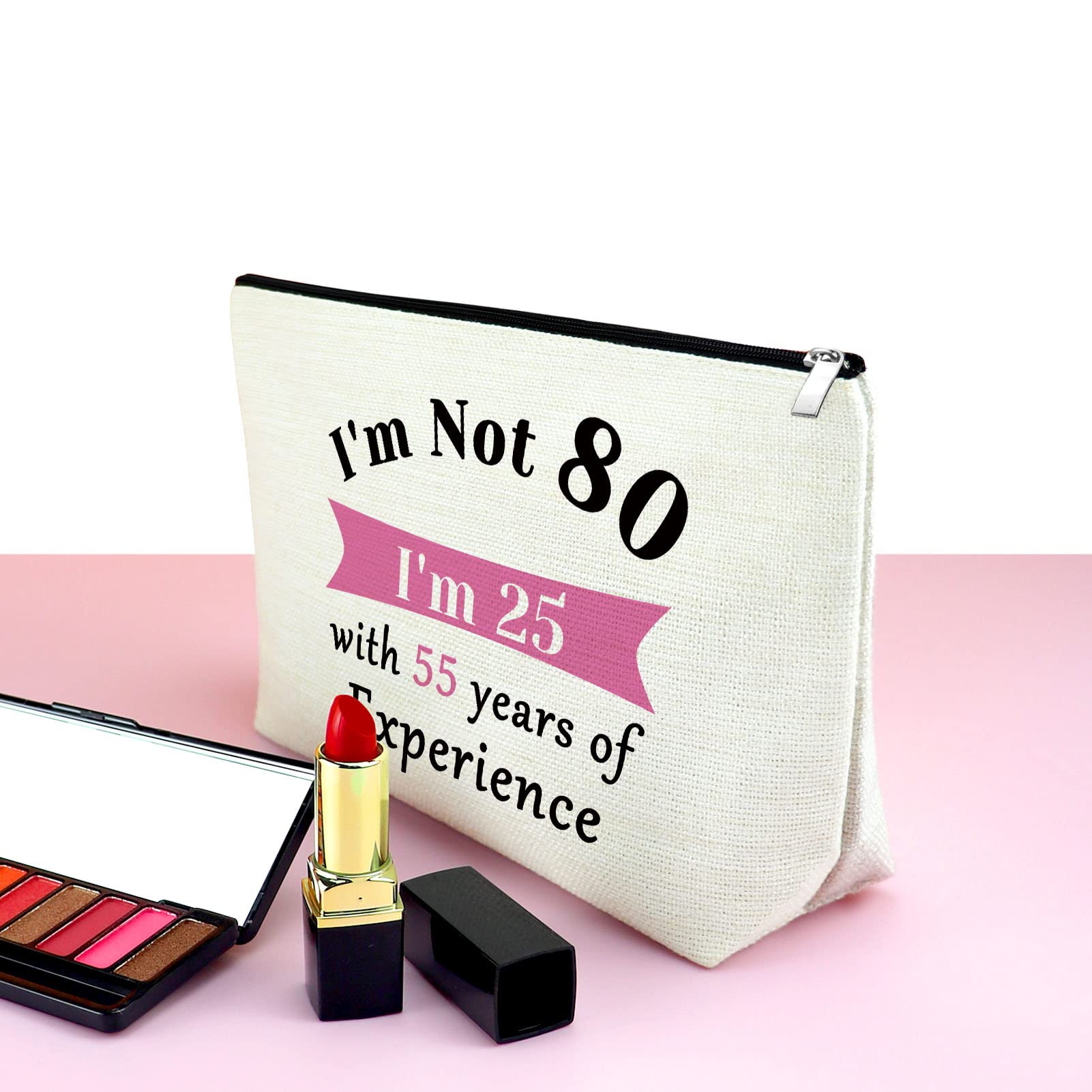 Elegant Makeup Bag for Women - 80th Birthday Gift Idea, Unique Present for Mom, Grandmother Born in 1945 | Perfect for Travel, Cosmetic Storage & Mother's Day (Mxrymvu)