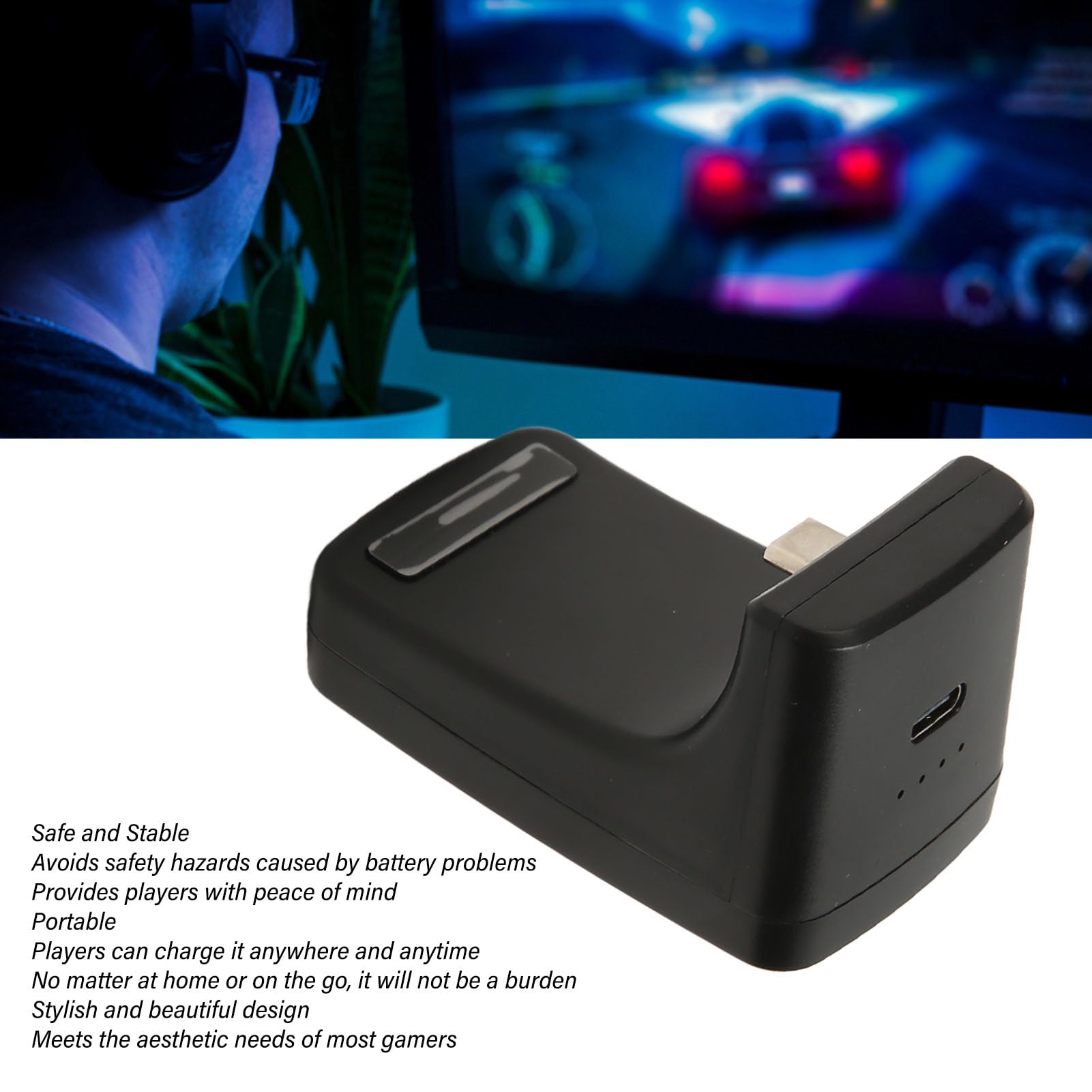 Rechargeable Controller Battery Pack - 1800mAh Fast Charging Station for Gaming Controllers