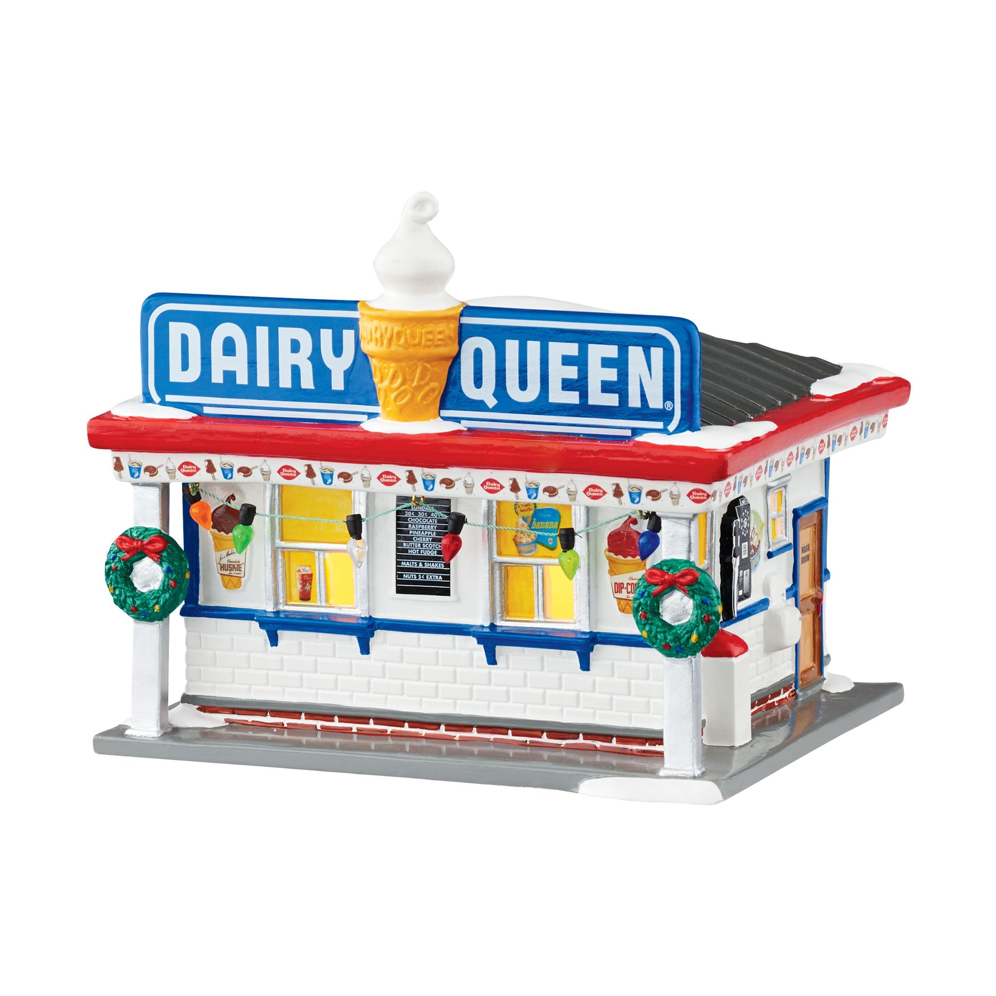 Department 56 Resin Snow Village Dairy Queen Lighted Building - Christmas Village Collectible for Holiday Decorations & Winter Display Scenes
