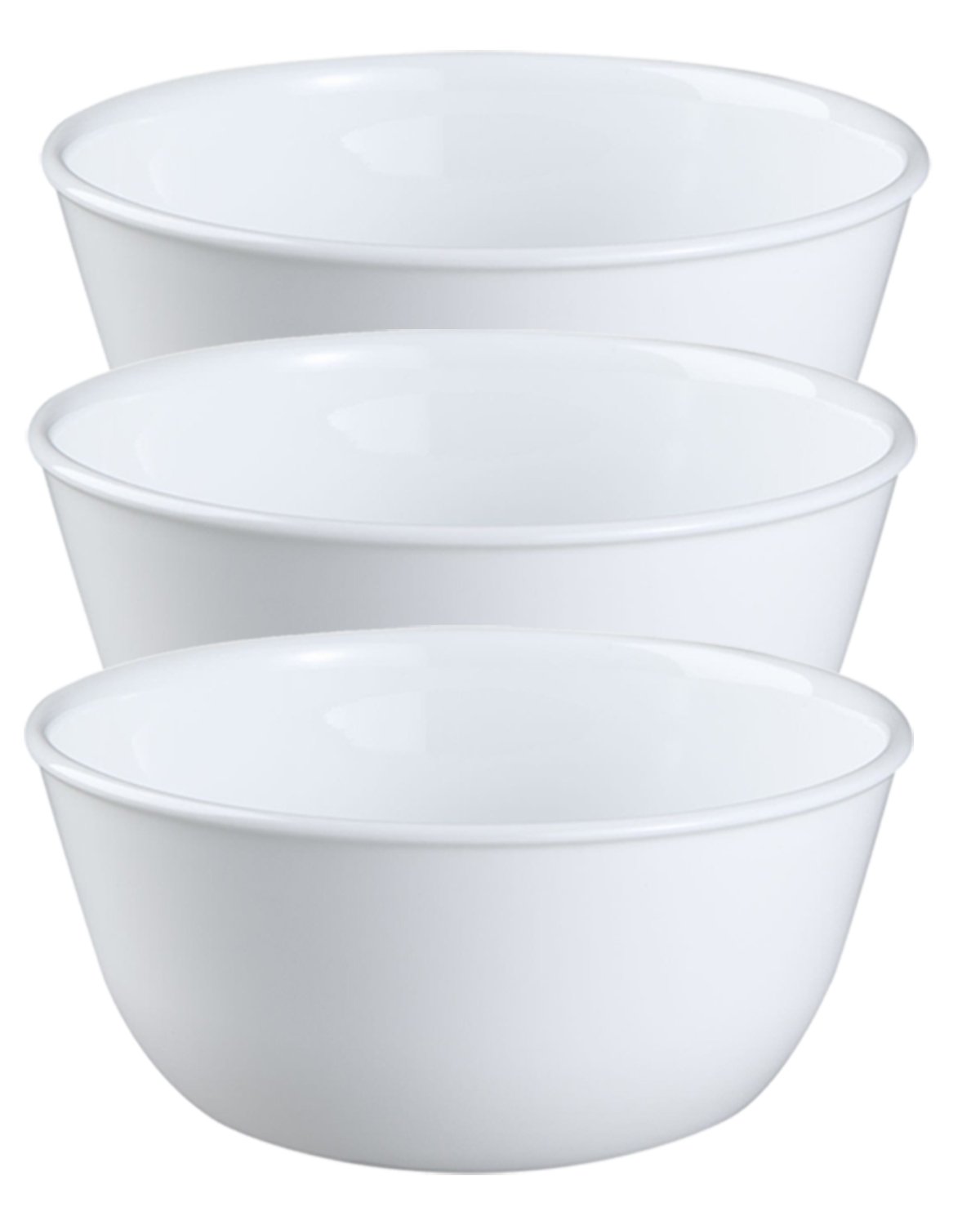 Corelle Livingware Super Soup & Cereal Bowl Set - 28 oz, Winter Frost White (Set of 3) | Durable Porcelain Bowls for Soup, Cereal, Ice Cream & More - Perfect for Everyday Use, Family Meals & Entertaining
