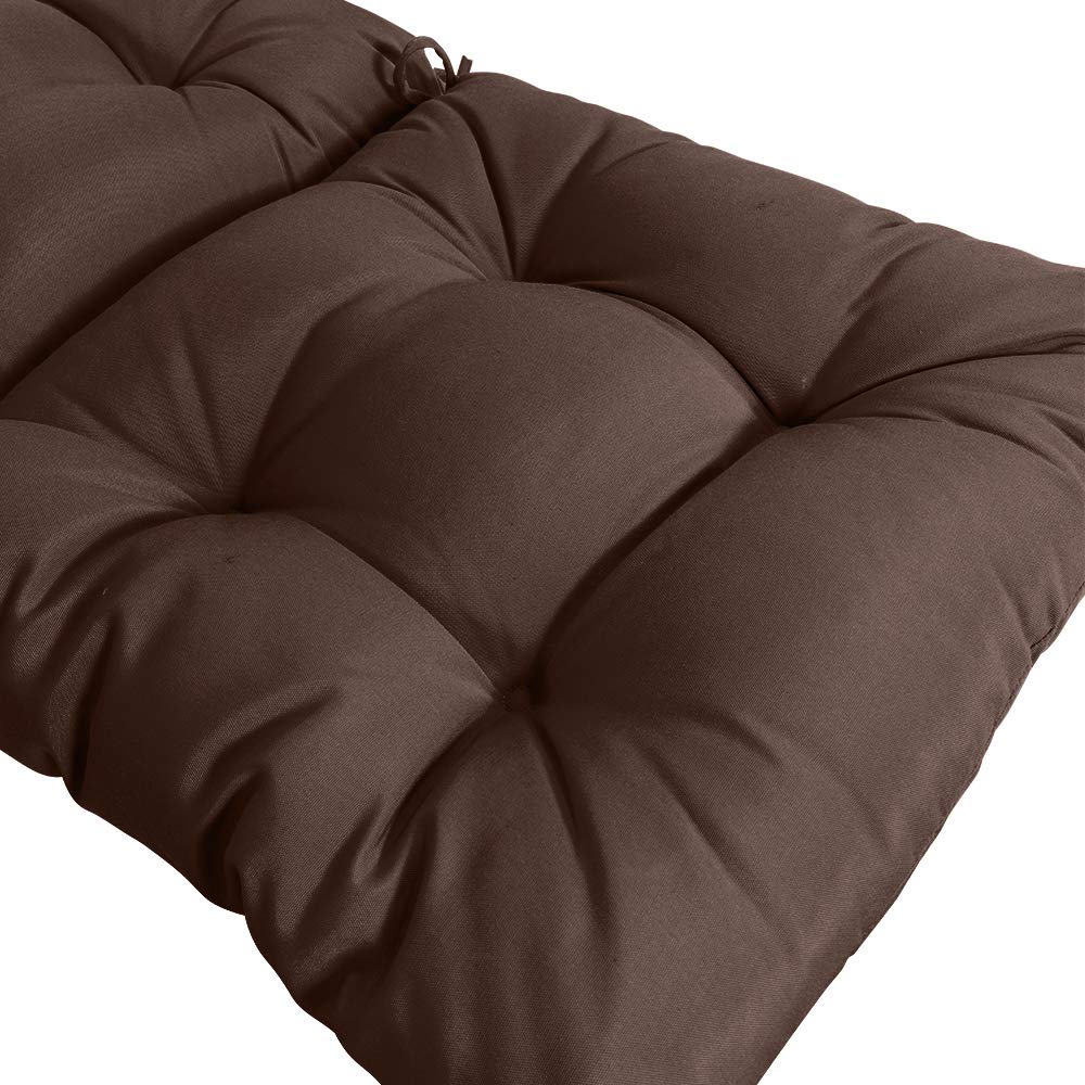 QILLOWAY Outdoor Chair Cushions Set of 2 - Tufted Back and Seat Pillows for Patio Furniture, Spring Summer Replacement Cushions in Coffee Brown (Perfect for Deck, Garden, Poolside & Outdoor Lounging)