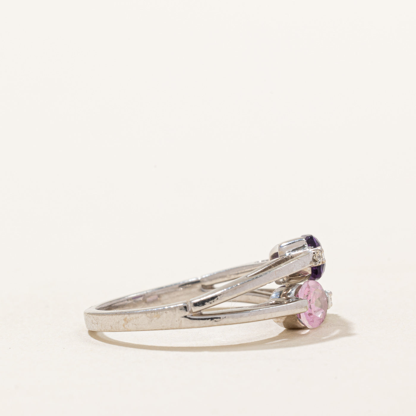 Multi Gemstone Bypass Ring - 0.81ctw Genuine Gemstones - Size 5.25 - Elegant Stackable Ring for Women - Perfect for Weddings, Anniversaries & Everyday Wear