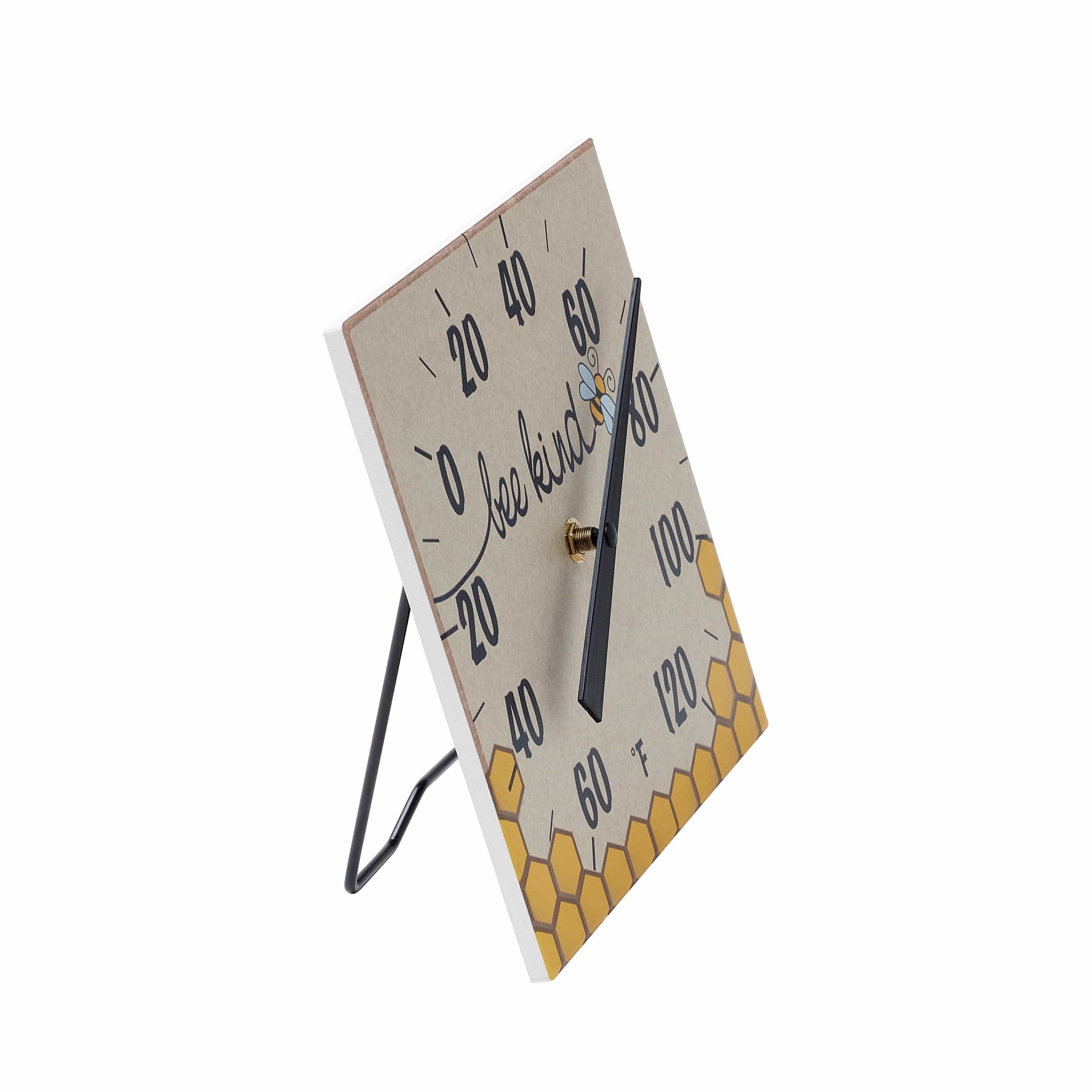 8x8 Bee Kind Ceramic Tabletop Thermometer with Stand - Cute Honeybee Design for Kitchen, Garden, or Home Decor - Perfect Gift for Beekeepers & Nature Lovers