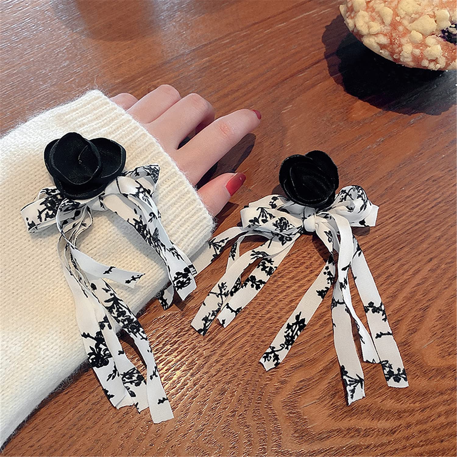 Bohemian Yellow White Big Cloth Bow Earrings - Handmade Lightweight Ribbon Tassel Dangle Drop Earrings for Women | Perfect for Boho Fashion, Parties, and Special Occasions