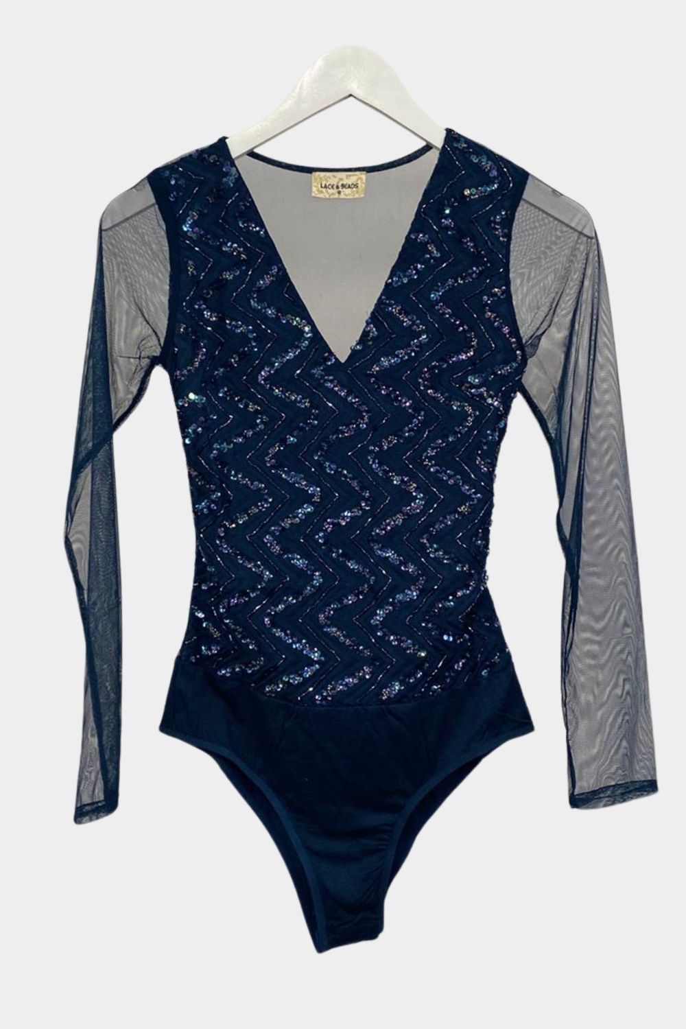 Rana Beaded Bodysuit for Women - Elegant Sequin Embellished Stretchable Jumpsuit for Party, Night Out, and Special Occasions