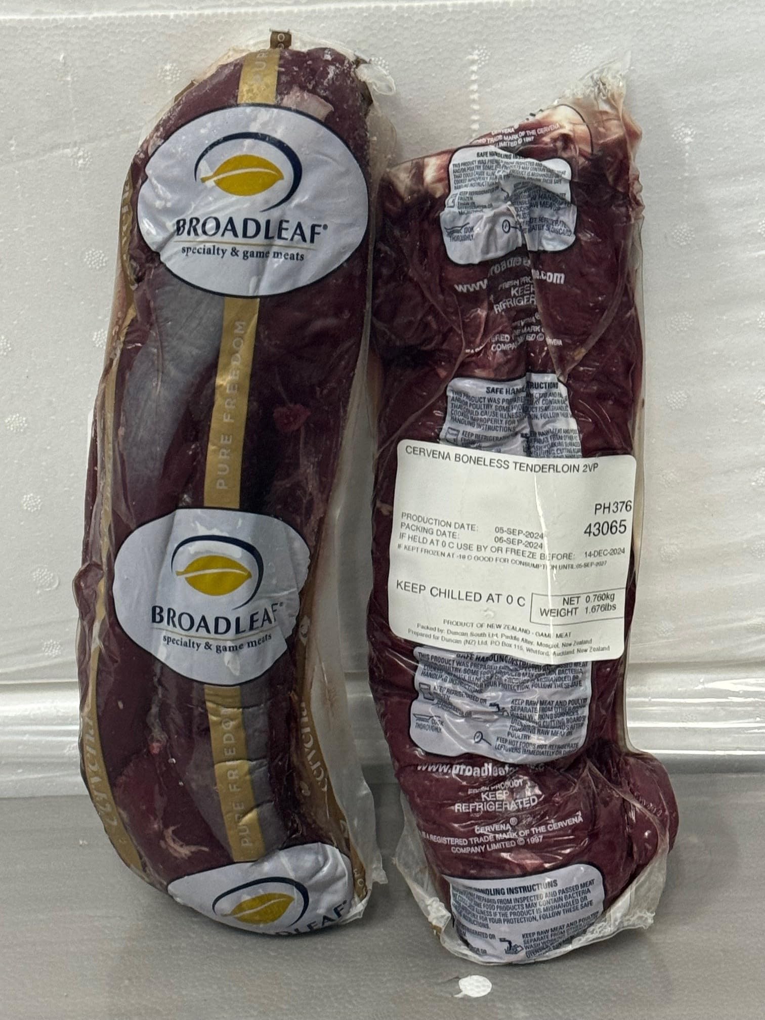 Premium Cervena Venison Tenderloin - 2 Pack (1.5 lbs Total) - Gourmet Wild Game Meat for Grilling, Roasting & Special Occasions - Today Gourmet Foods of NC