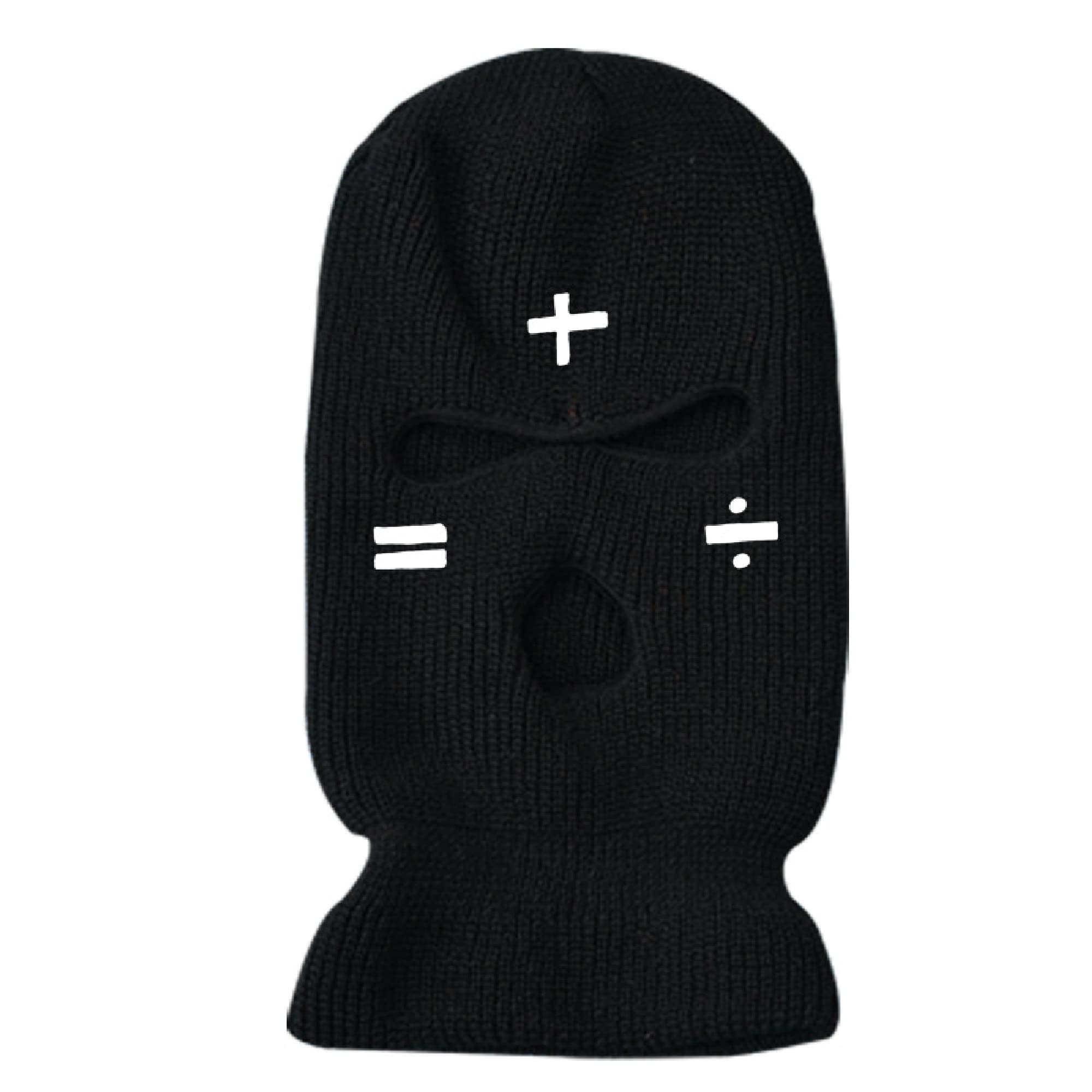 ISWMM 3-Hole Wool Knit Ski Mask - Winter Warm Balaclava for Men & Women - Windproof Cycling Mask with Embroidery Design - Perfect for Snowboarding, Motorcycling & Outdoor Sports