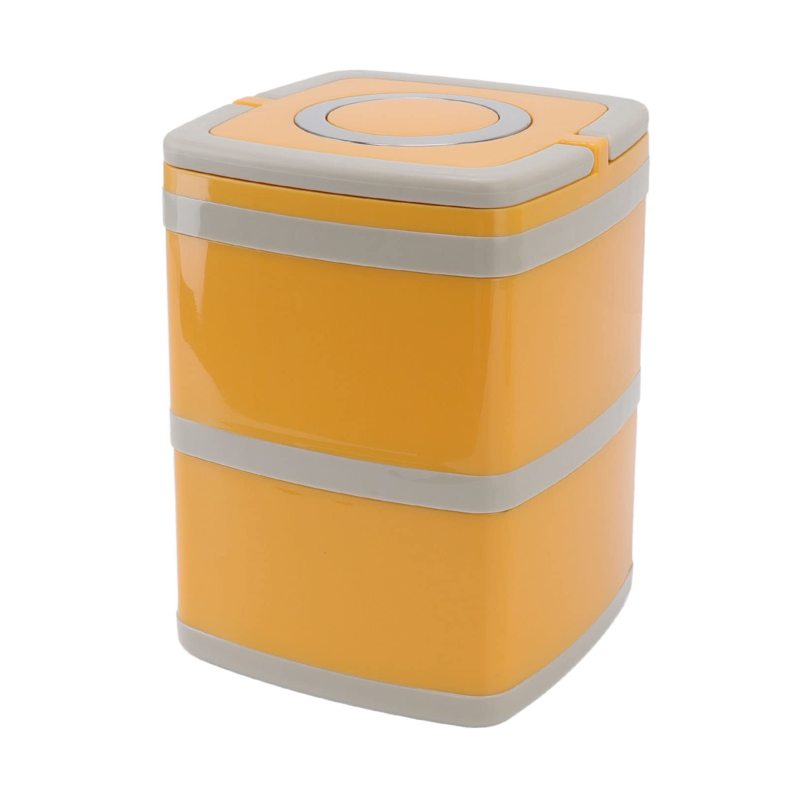 Stainless Steel Vacuum Lunch Box - 304 Rust-Resistant, Leak-Proof, Double Layer 1.8L Insulated Bento Box for School, Office, Picnic & Outdoor Activities - Portable & Durable (Yellow)