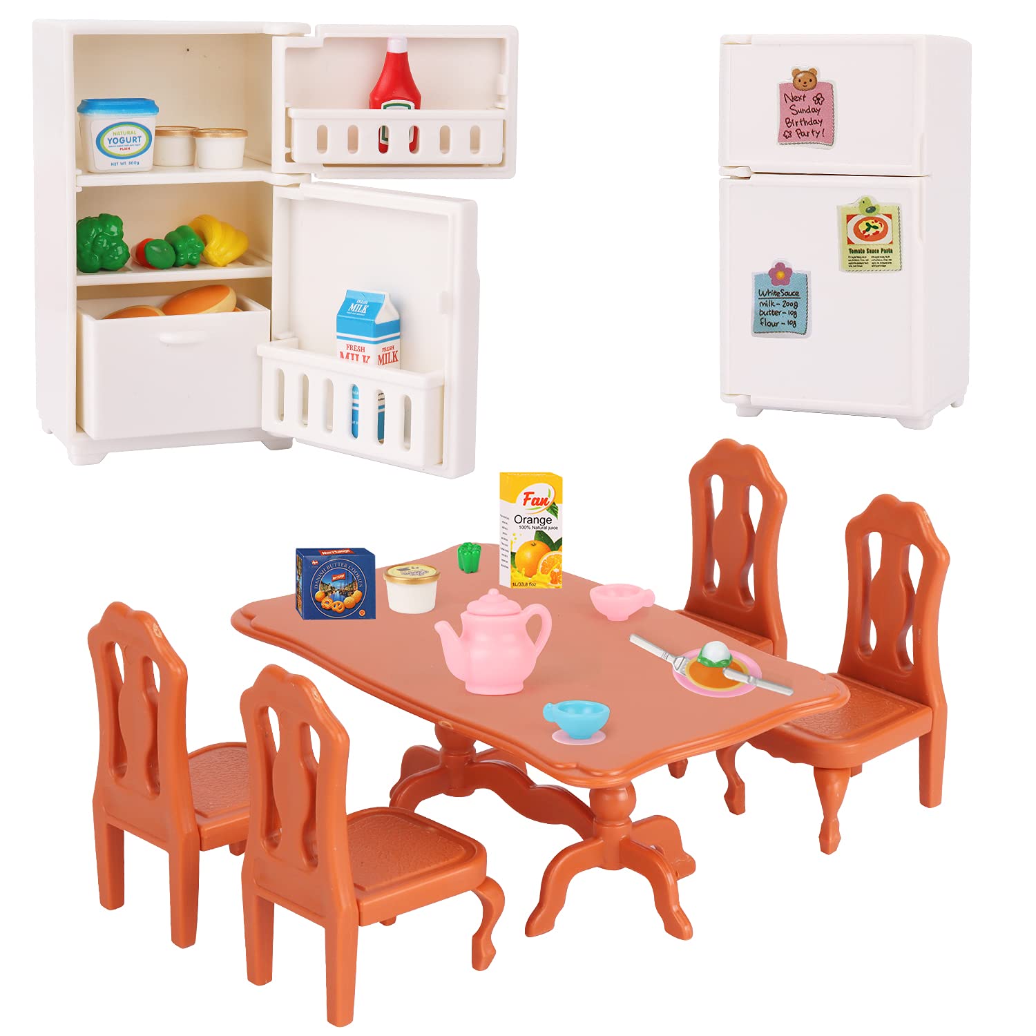 **Miniature Dollhouse Furniture Set - Dining Room Accessories for Kids Pretend Play, Ages 3+ | Perfect for Boys & Girls Toy Houses & Imaginative Playtime**
