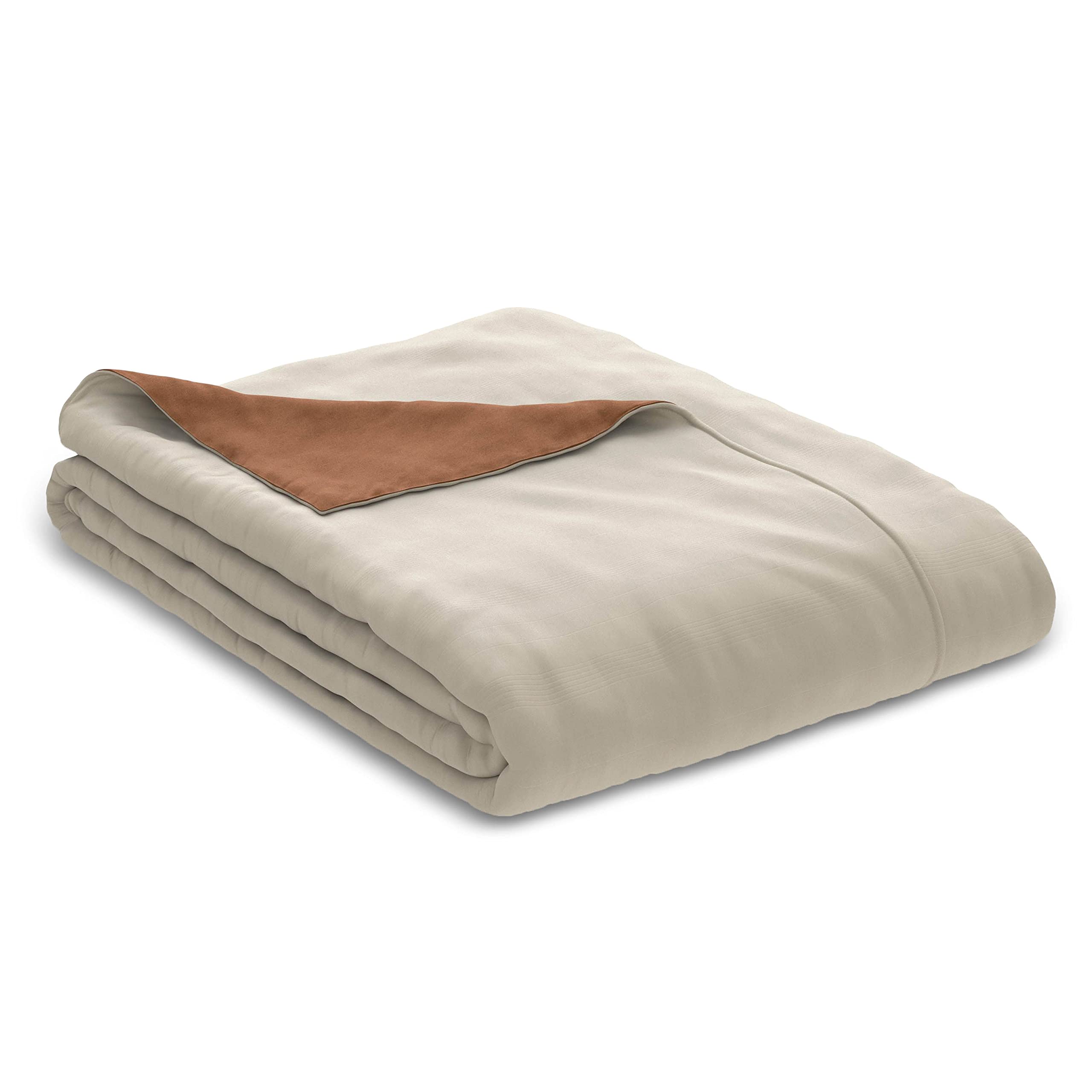 PureCare Cooling Bamboo Rayon Duvet Cover Set - Full/Queen Size, Breathable & Hypoallergenic, Ivory & Clay - Perfect for Hot Sleepers & Allergy Relief - Bedroom & Guest Room Luxury